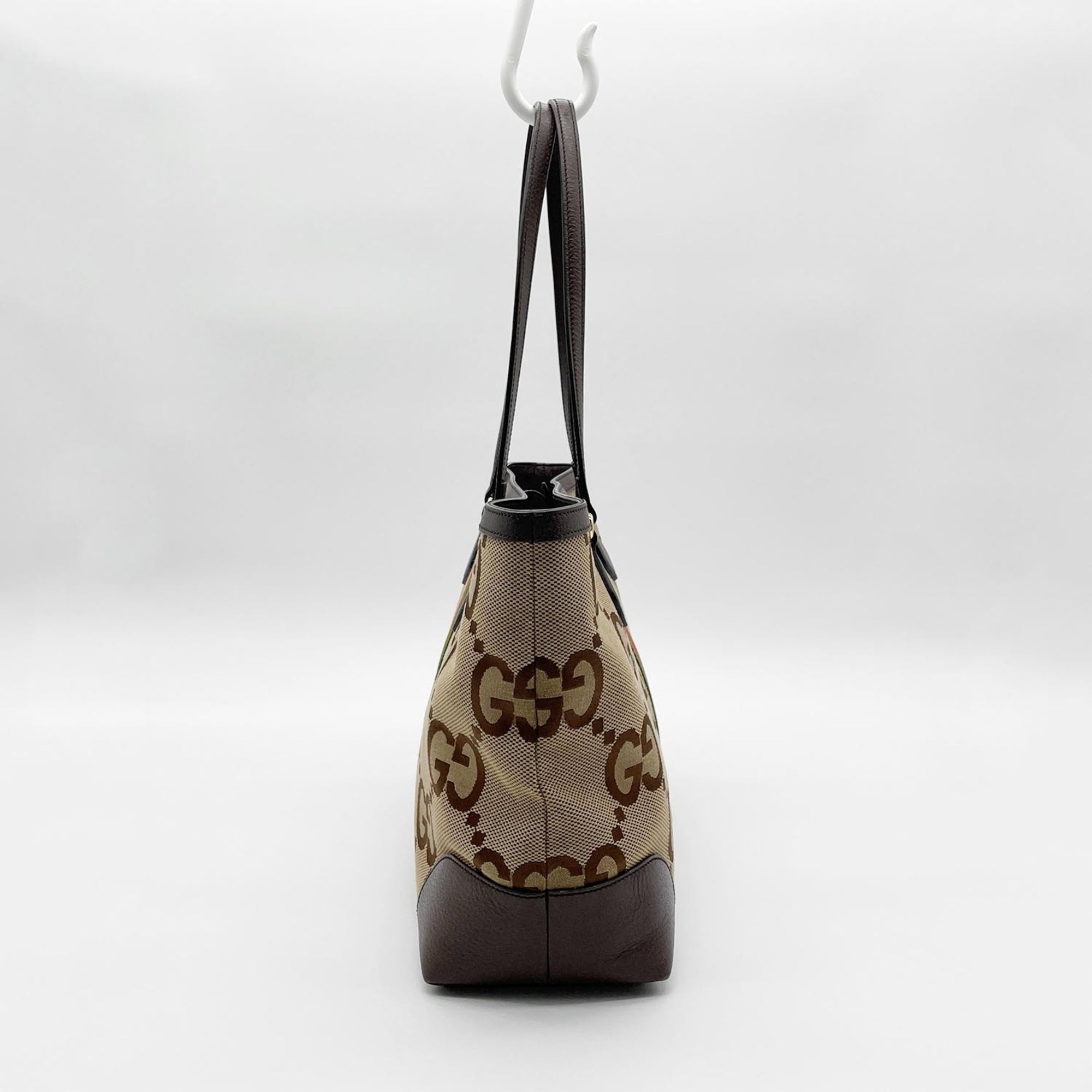 Gucci Brown Canvas Leather Tote Bag (Pre-Owned)