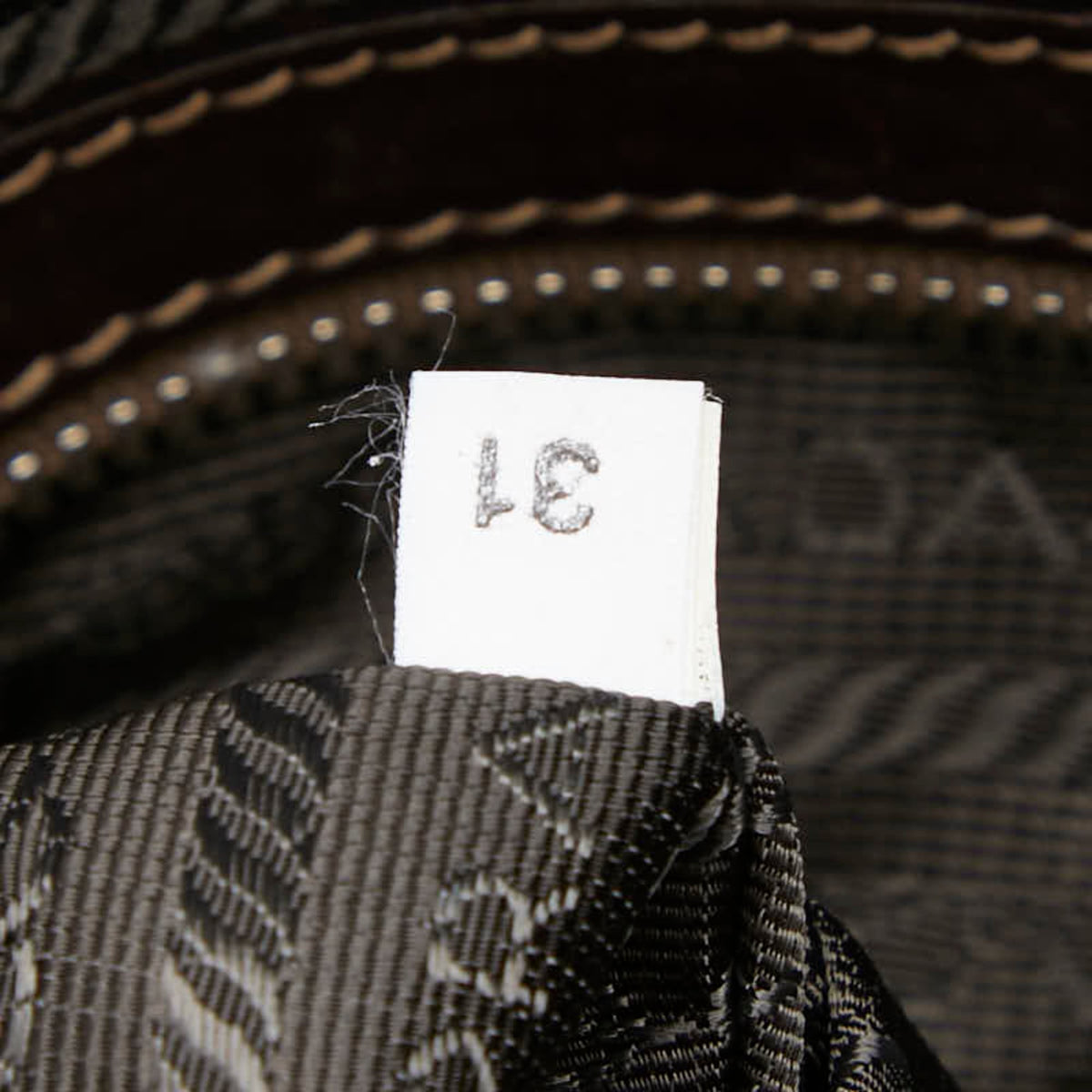 Prada Beige Brown Canvas Leather Shoulder Bag (Pre-Owned)