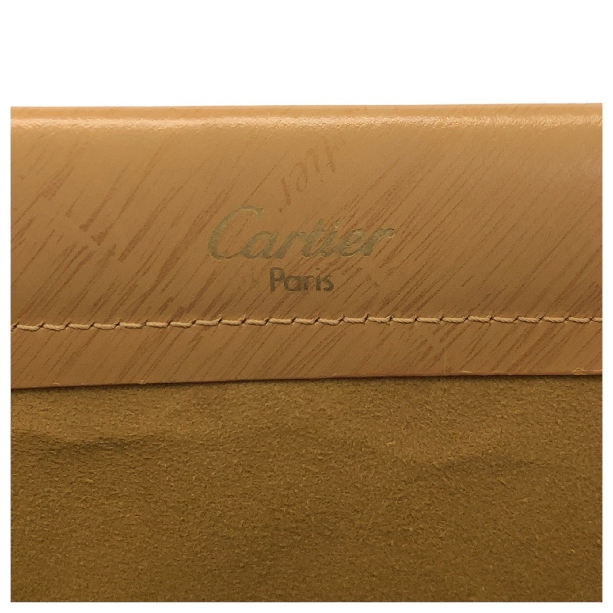 Cartier Beige Leather Handbag Shoulder Bag (Pre-Owned)