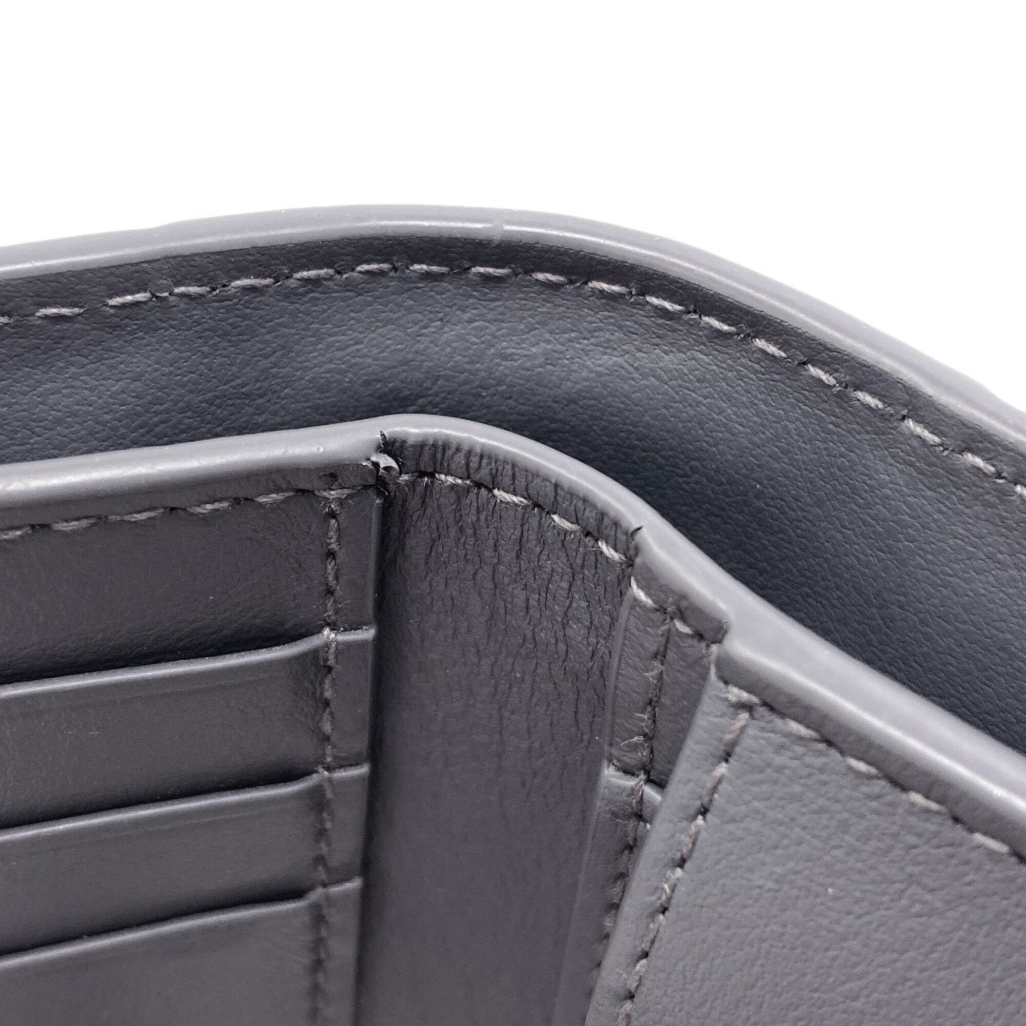 Bottega Veneta Gray Leather Wallet (Bi-Fold) (Pre-Owned)