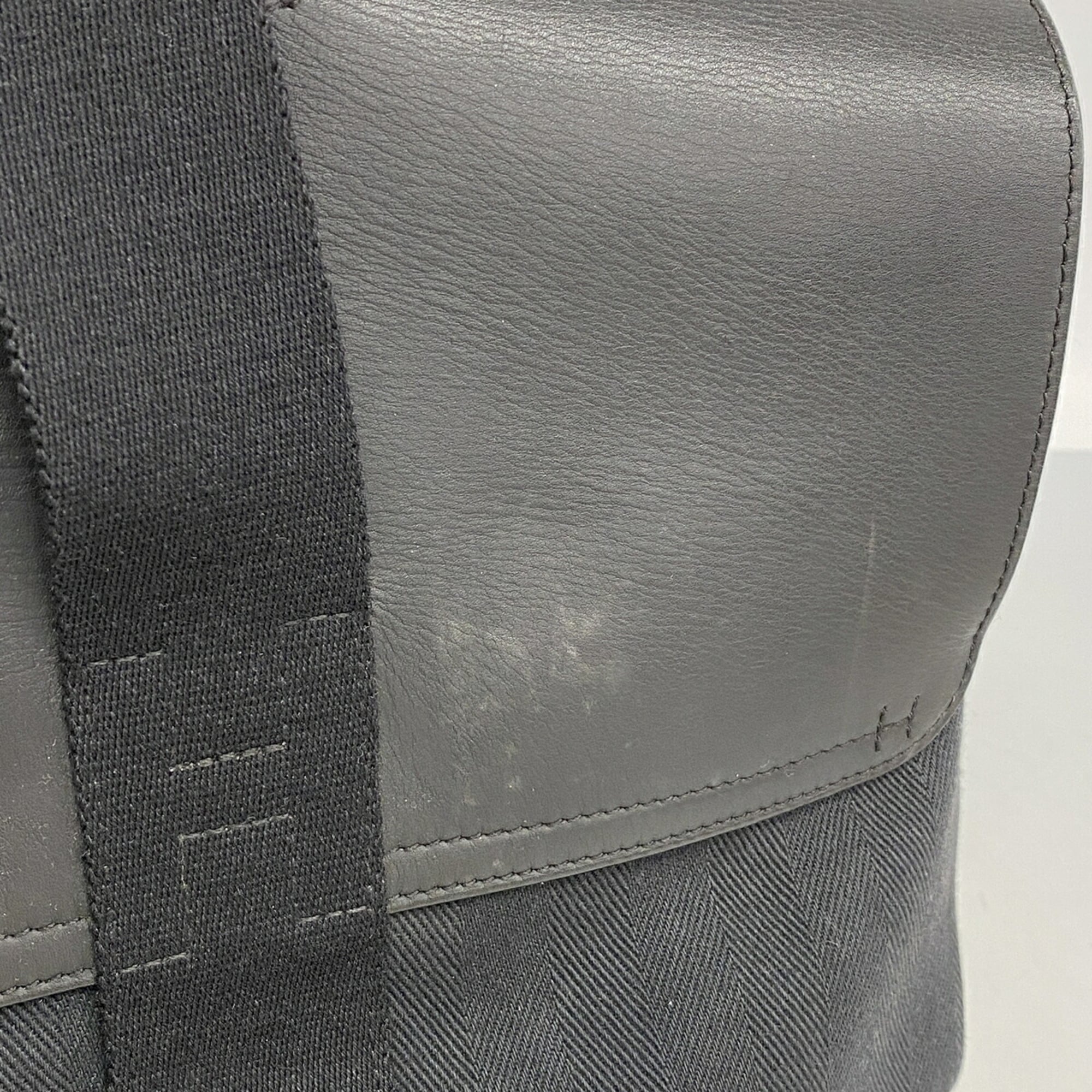 Hermes Black Toile Chevron Tote Bag (Pre-Owned)
