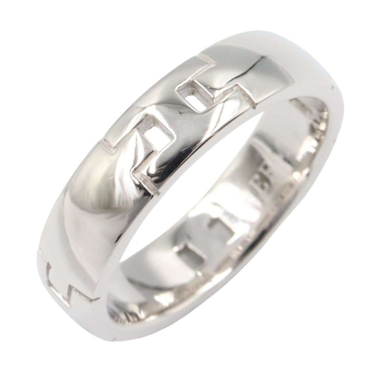 Hermes Silver White Gold (18K) Band Ring (Pre-Owned)