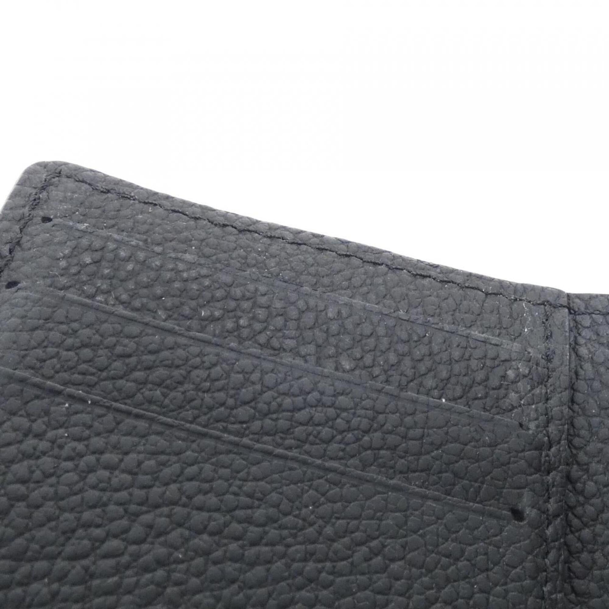 Louis Vuitton Black Leather Wallet (Tri-Fold) (Pre-Owned)