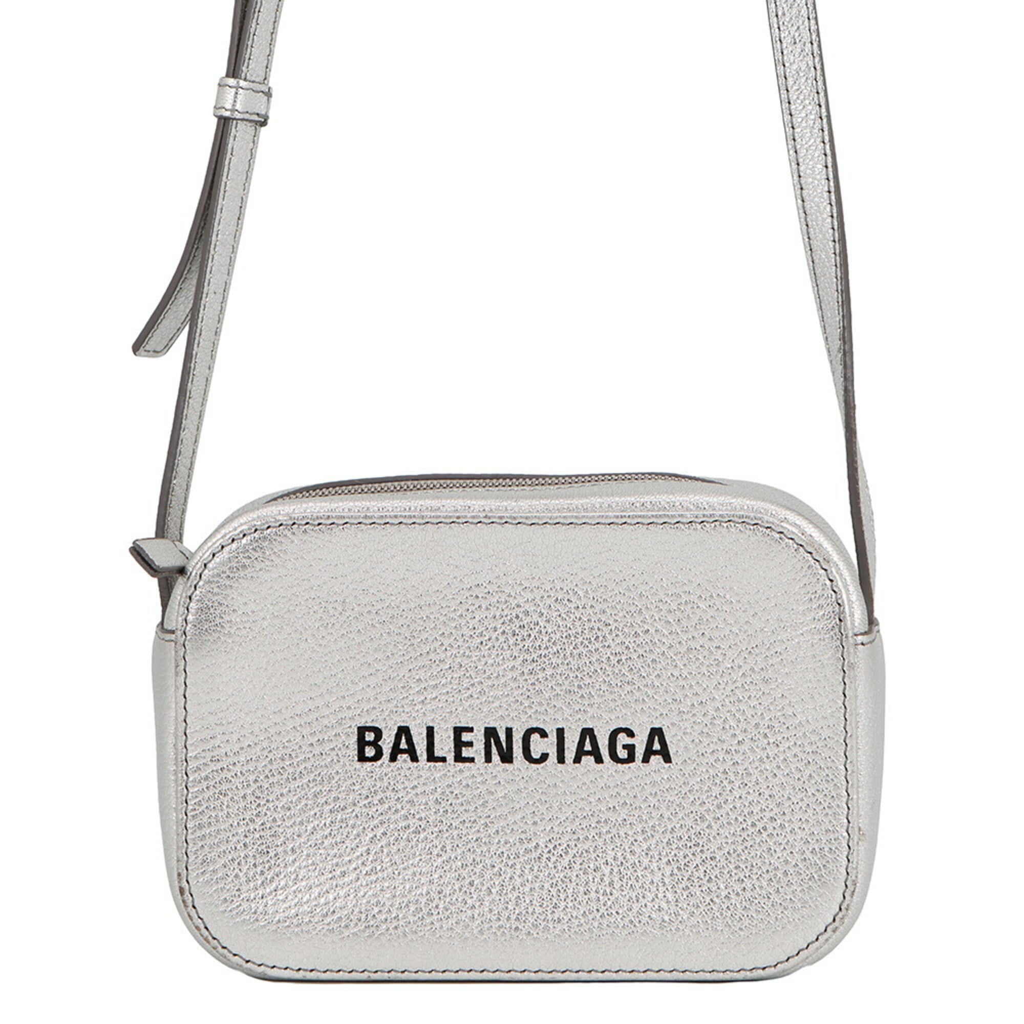 Balenciaga Silver Leather Handbag Shoulder Bag (Pre-Owned)