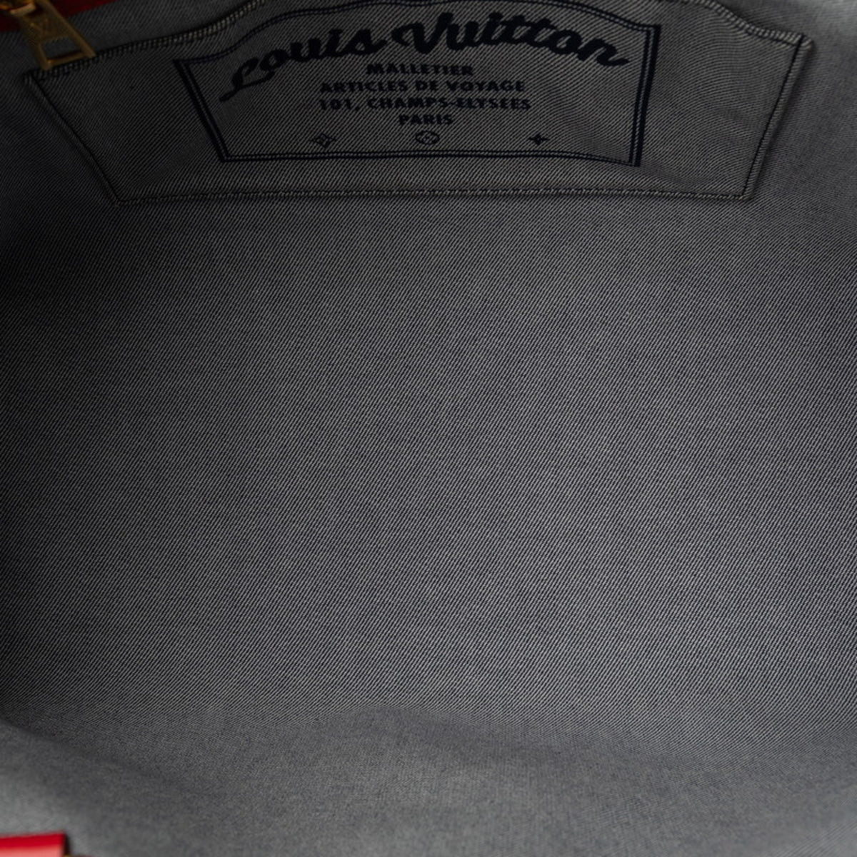 Louis Vuitton Blue Red Color Denim Leather Shoulder Bag Tote Bag (Pre-Owned)