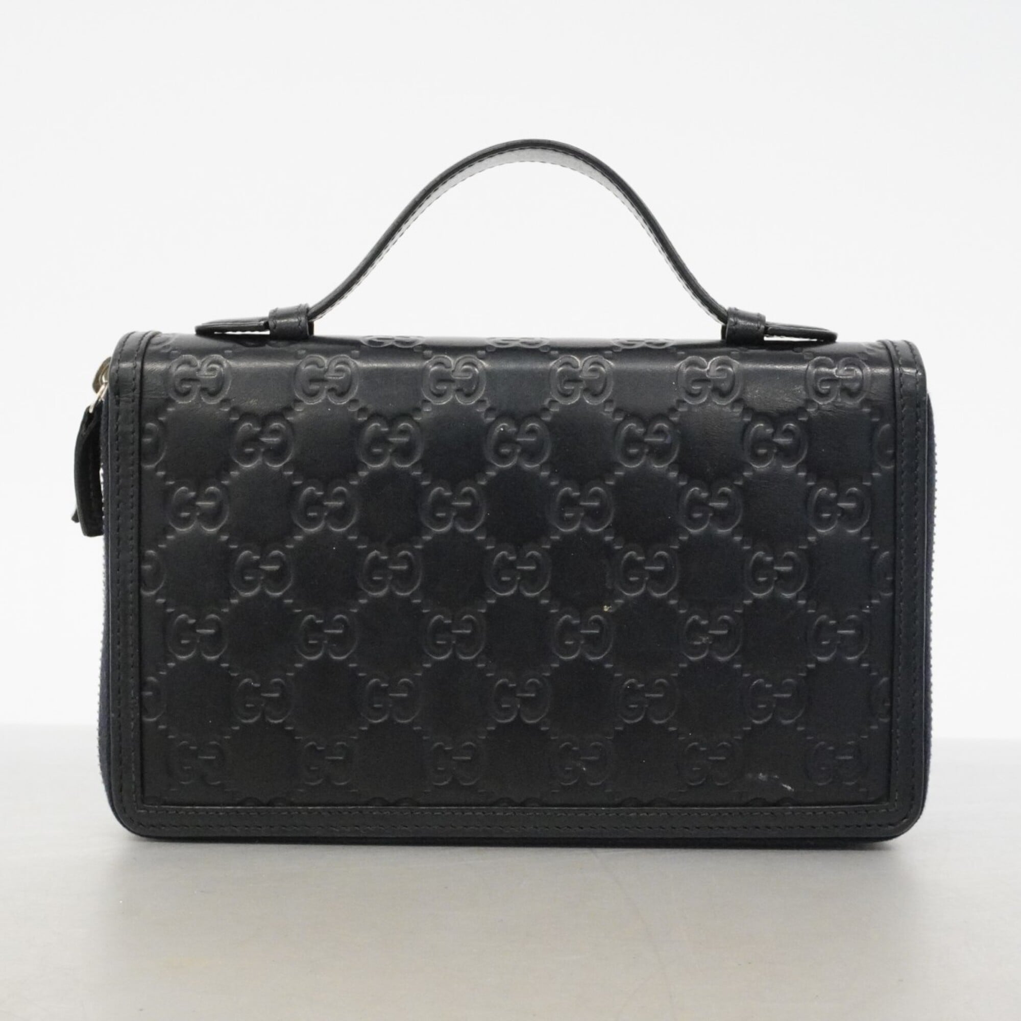 Gucci Navy Leather Long Wallet (Bi-Fold) (Pre-Owned)