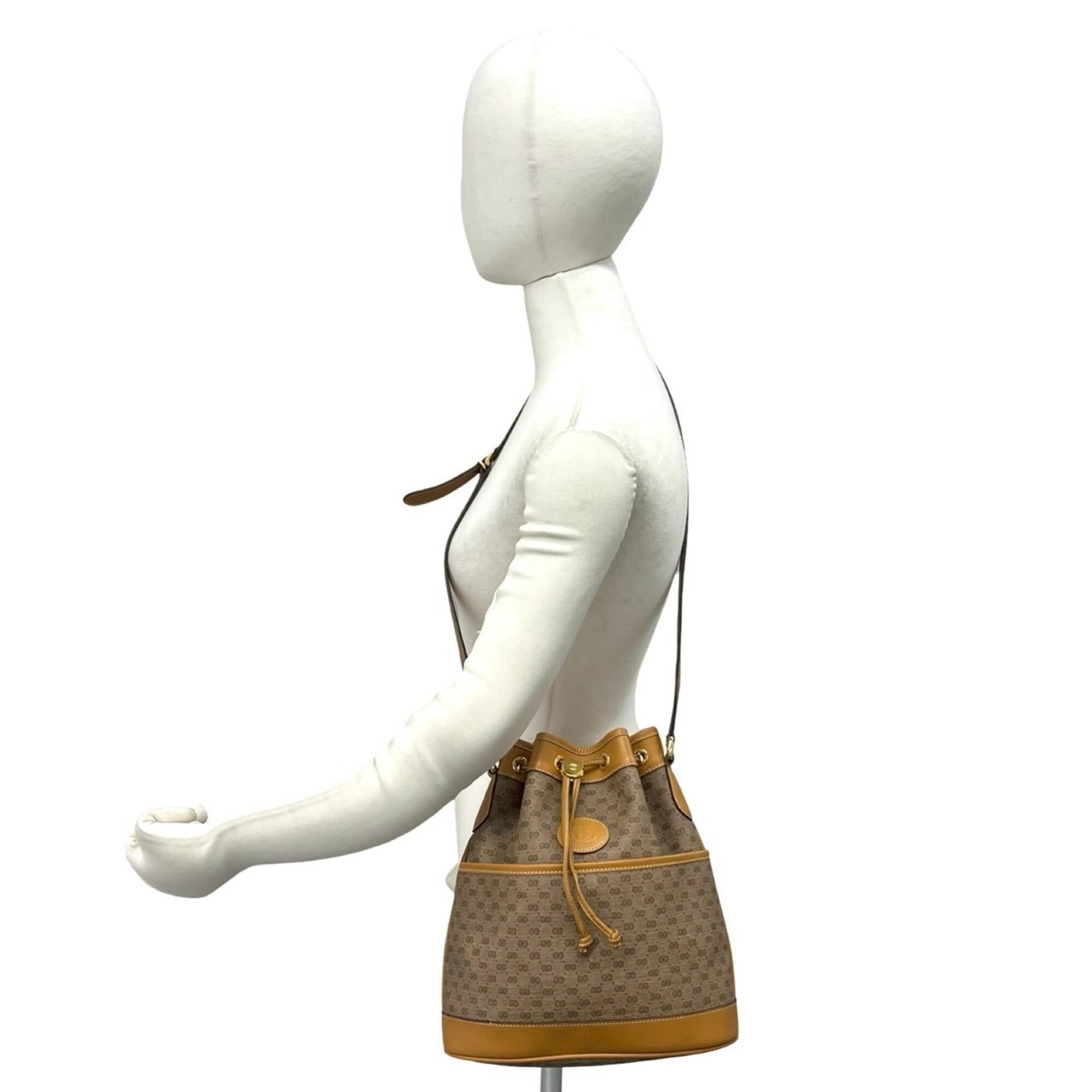 Gucci Brown Leather Pvc Shoulder Bag (Pre-Owned)