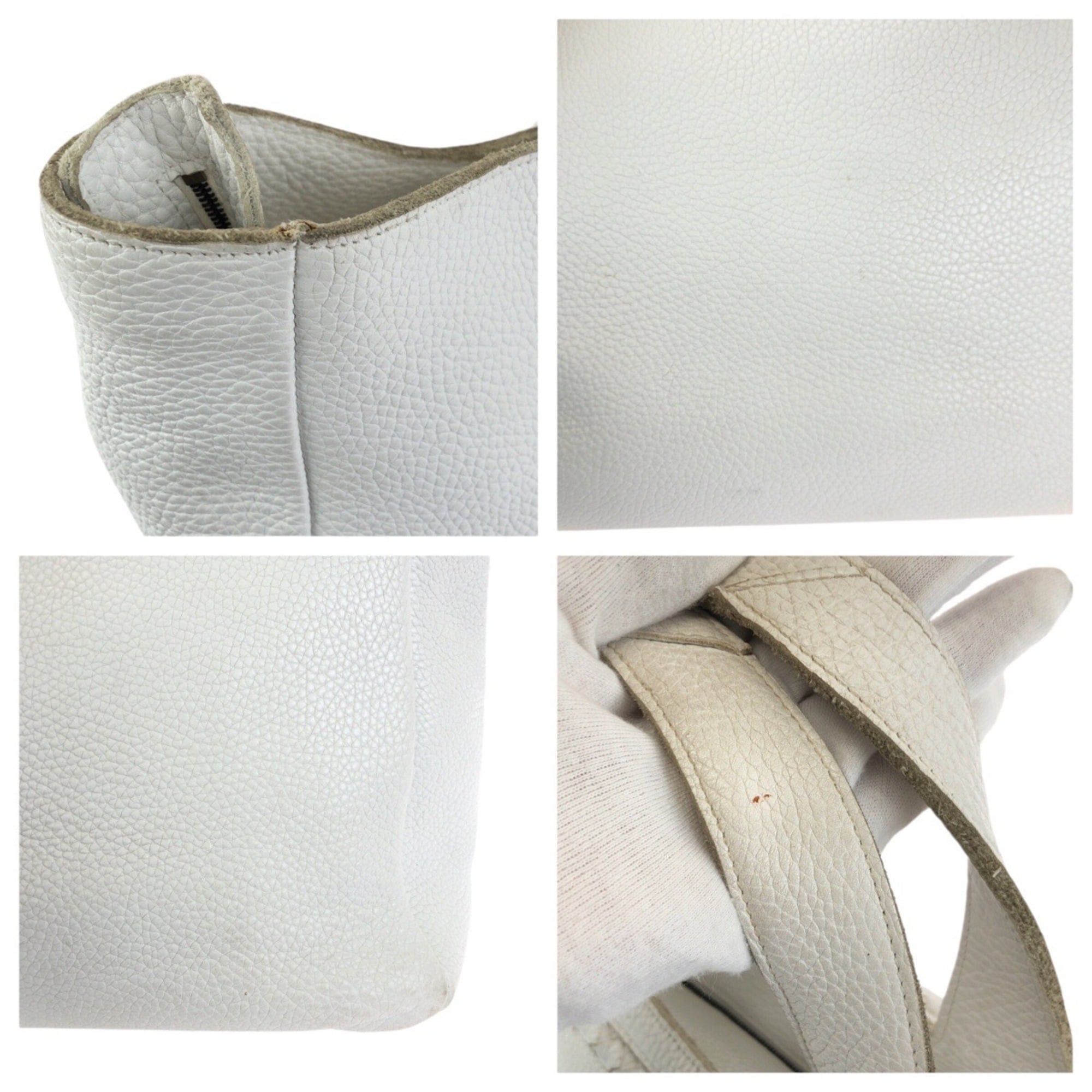 Bottega Veneta White Intrecciato Handbag Tote Bag (Pre-Owned)