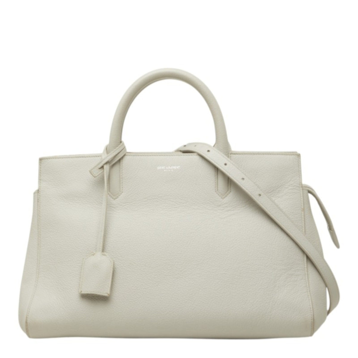 Saint Laurent Light Gray Leather Handbag Shoulder Bag (Pre-Owned)