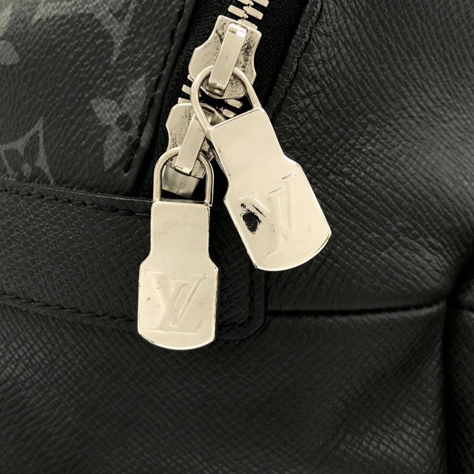 Louis Vuitton Black Coated Canvas Leather Backpack (Pre-Owned)