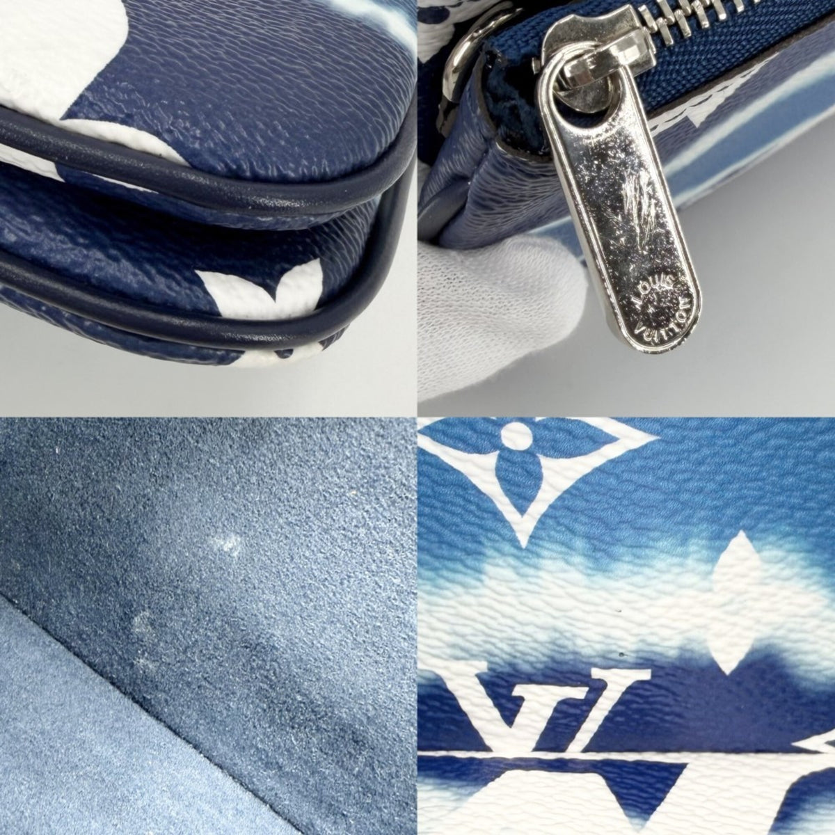 Louis Vuitton Blue Monogram Pochette Shoulder Bag (Pre-Owned)