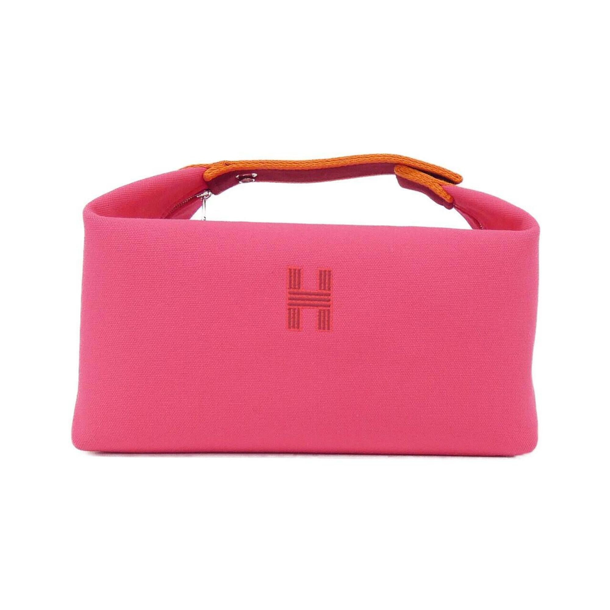 Hermes Silver Canvas Handbag (Pre-Owned)