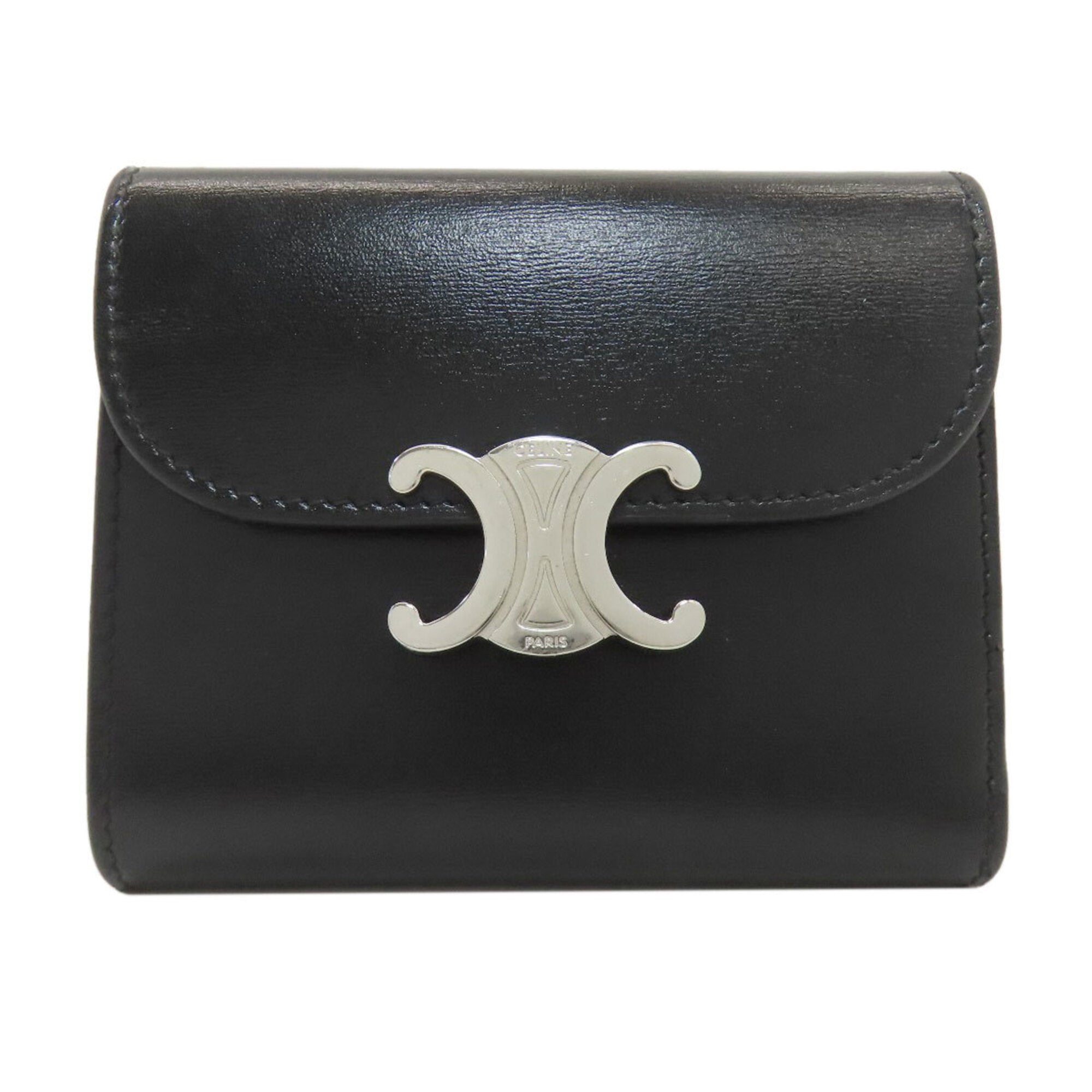 Celine Black Leather Wallet (Tri-Fold) (Pre-Owned)