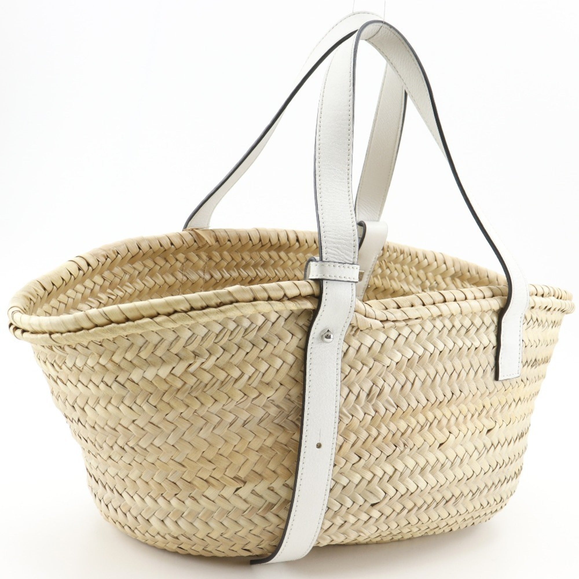Loewe Beige Raffia Leather Basket Tote Bag (Pre-Owned)