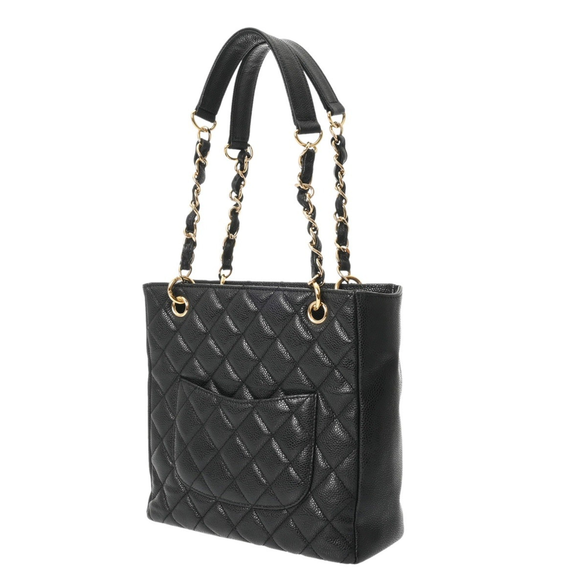 Chanel Black Grained Calfskin Tote Bag (Pre-Owned)