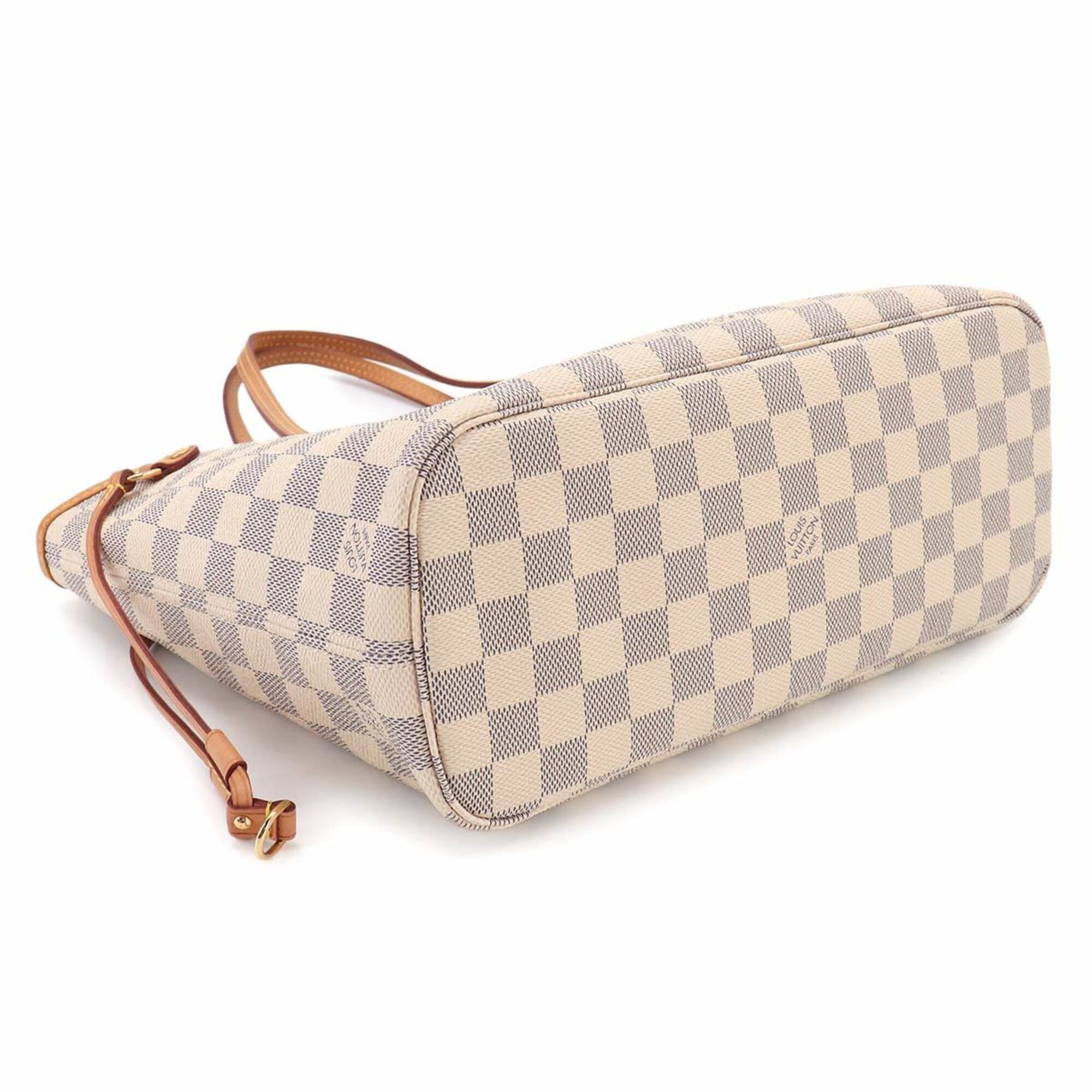 Louis Vuitton Damier Azur White Faux Leather Handbag Pouch Tote Bag (Pre-Owned)