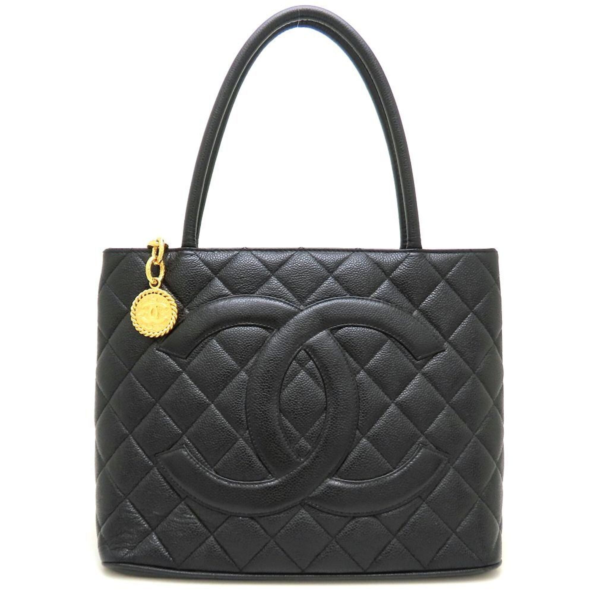 Chanel Black Grained Calfskin Tote Bag (Pre-Owned)