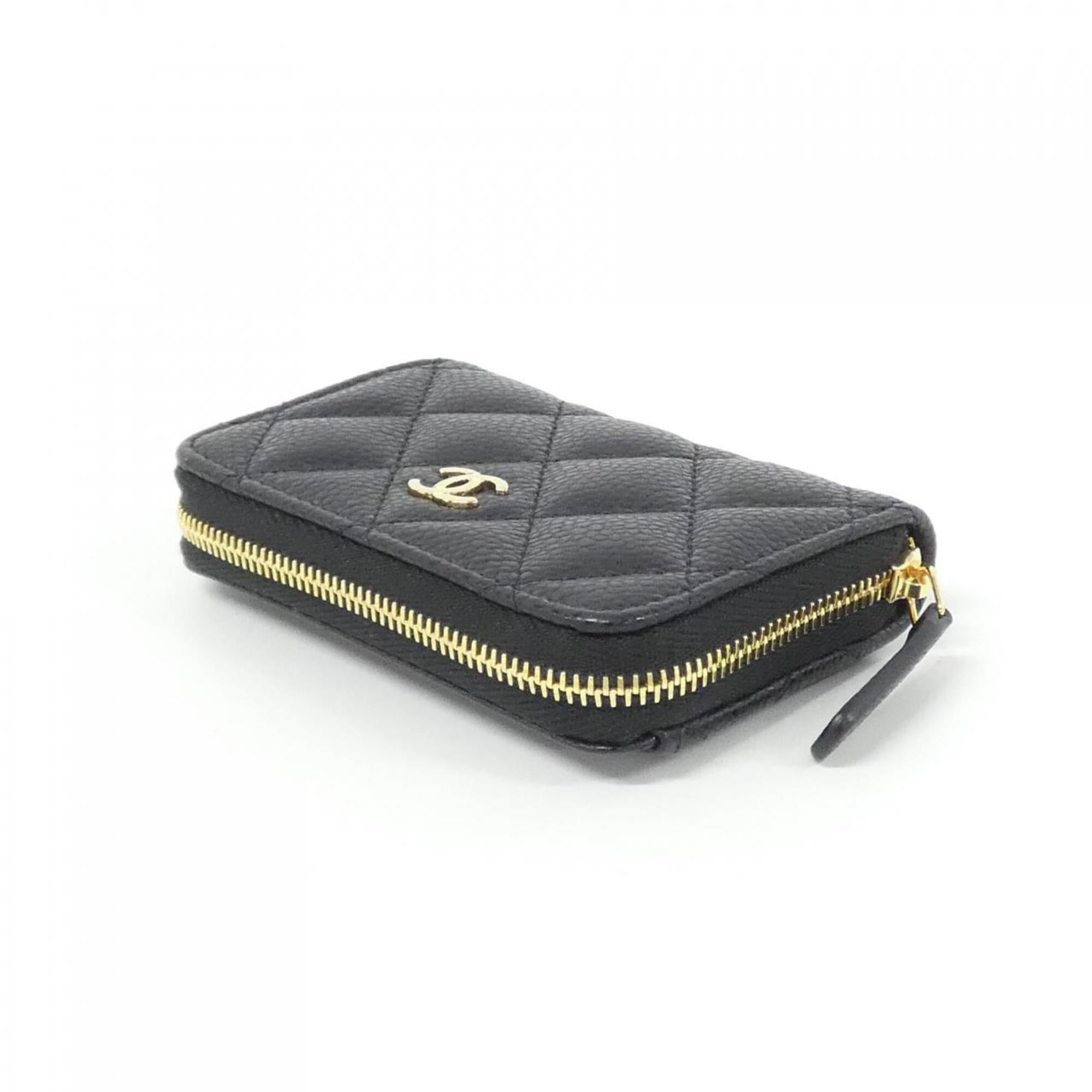 Chanel Black Grained Calfskin Coin Purse/Coin Case (Pre-Owned)