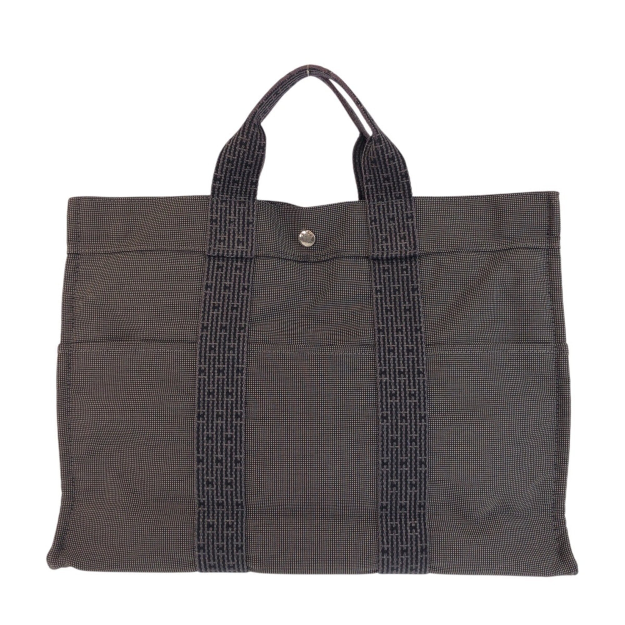 Hermes Gray Polyamide Polyester Handbag Tote Bag (Pre-Owned)