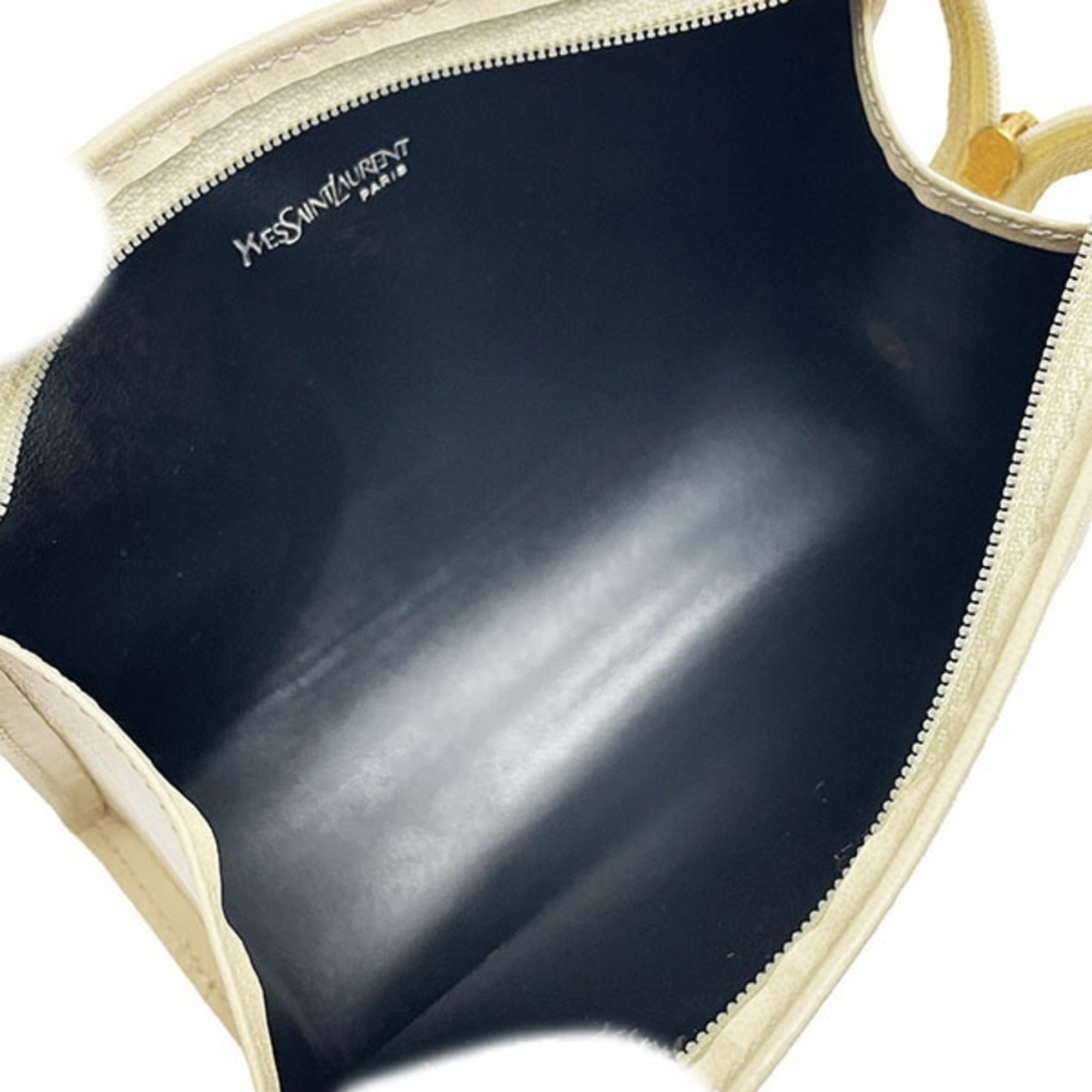 Yves Saint Laurent Cream Leather Pouch (Pre-Owned)