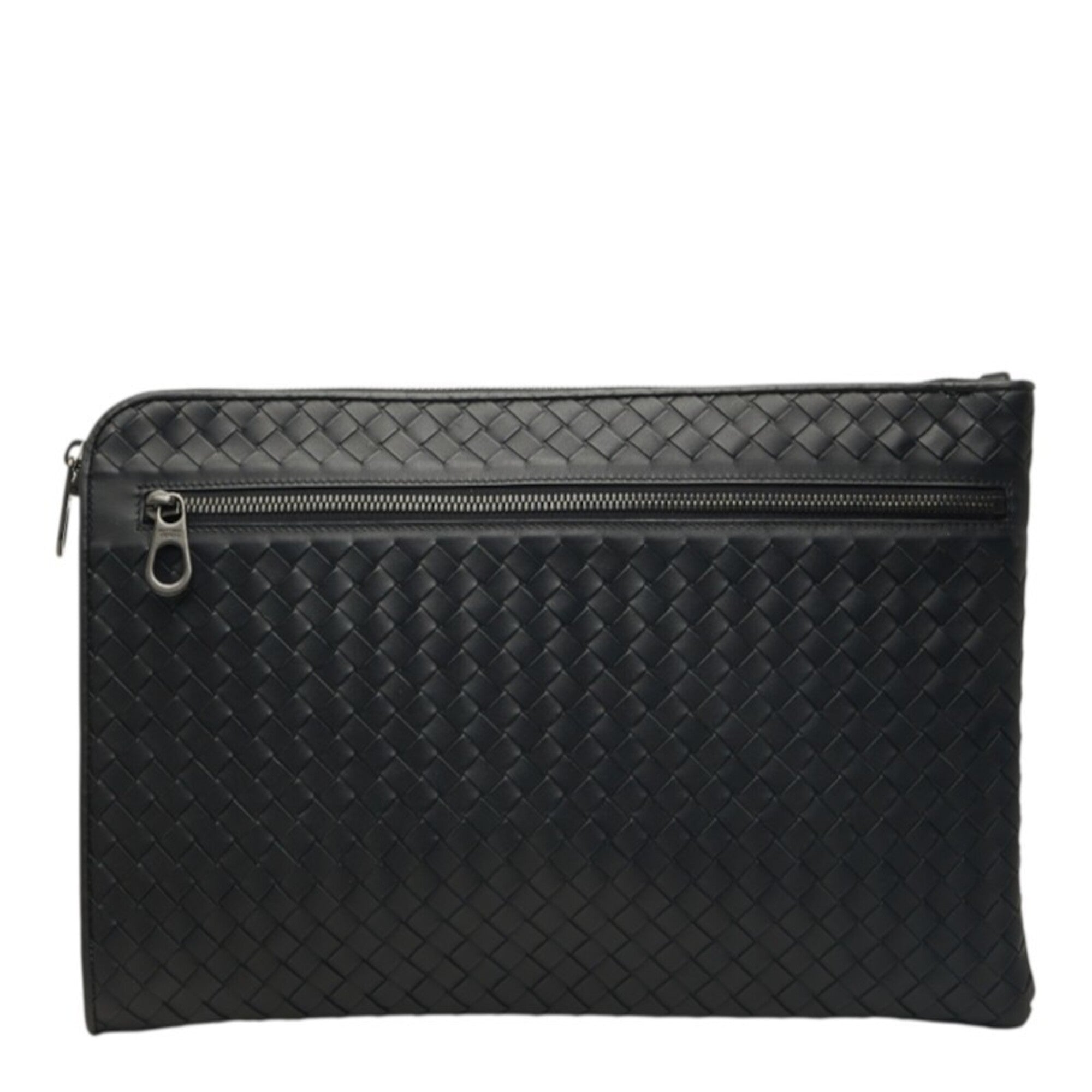 Bottega Veneta Black Leather Clutch Bag (Pre-Owned)