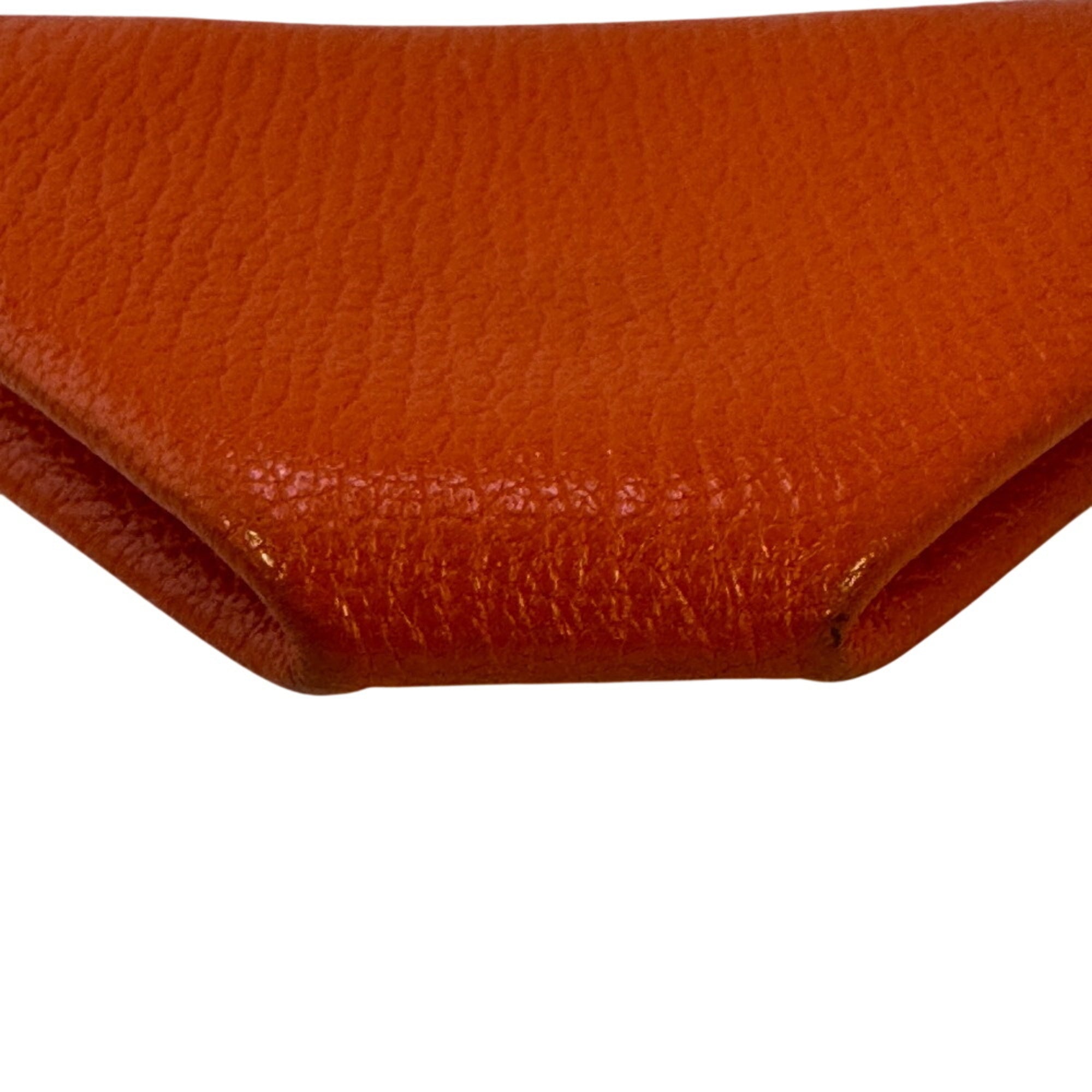 Hermes Orange Leather Coin Purse/Coin Case (Pre-Owned)