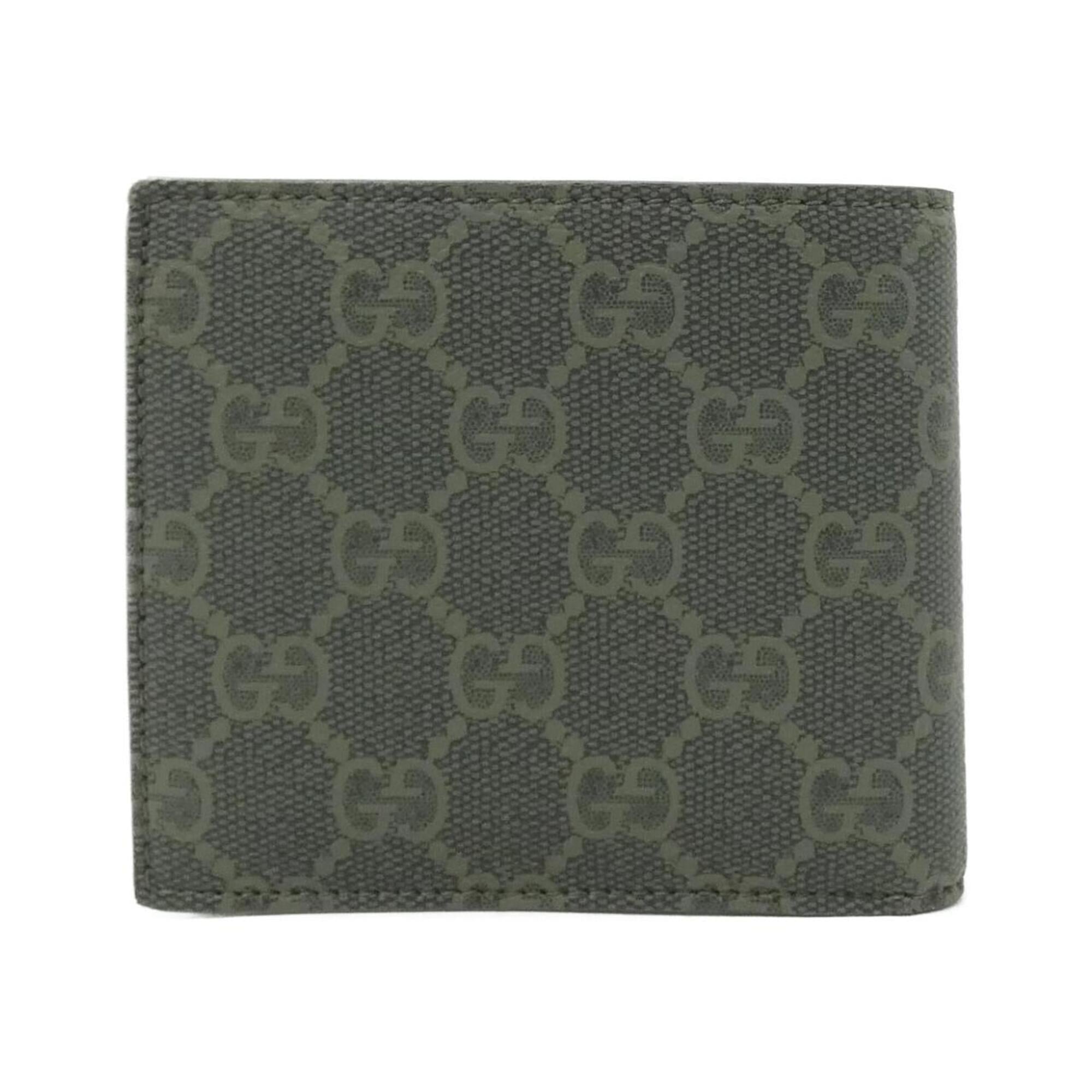 Gucci Green Gg Supreme Long Wallet (Bi-Fold) (Pre-Owned)