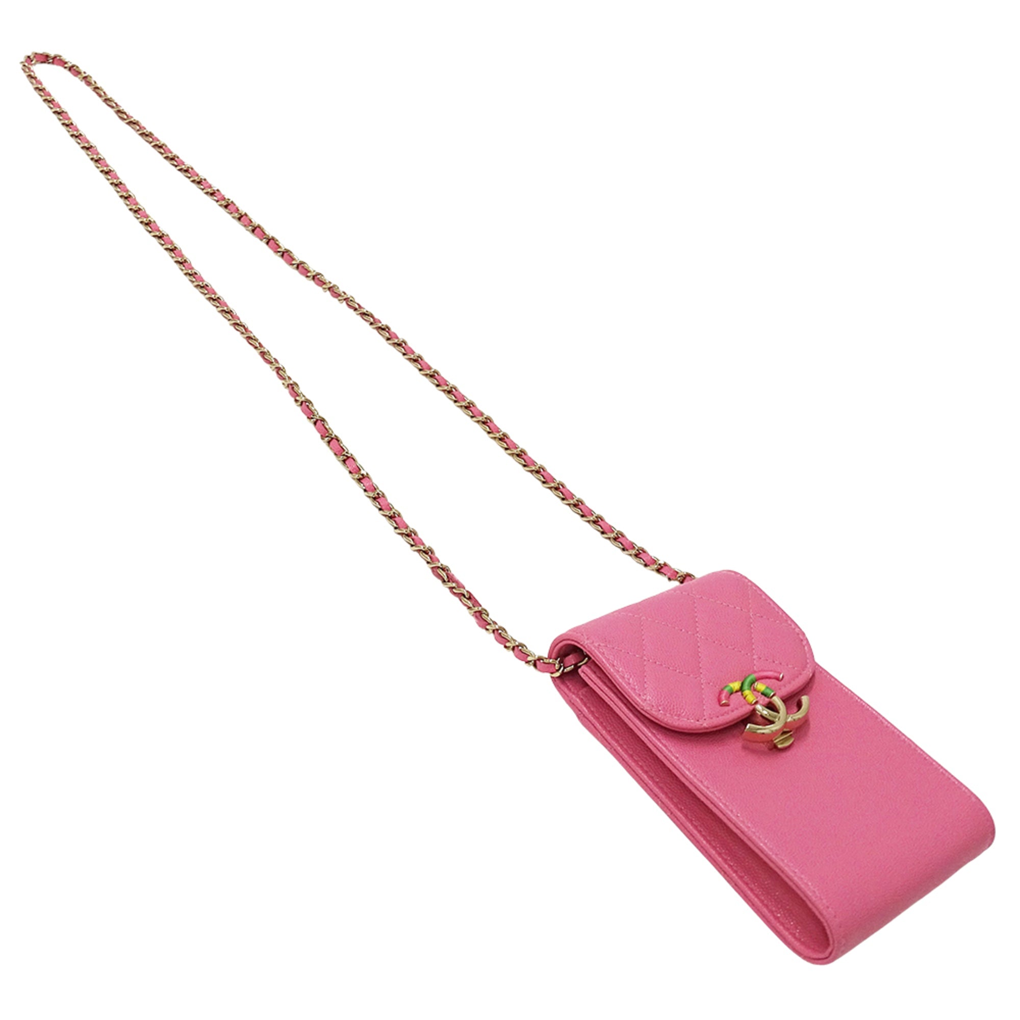 Chanel Pink Grained Calfskin Handbag Shoulder Bag (Pre-Owned)