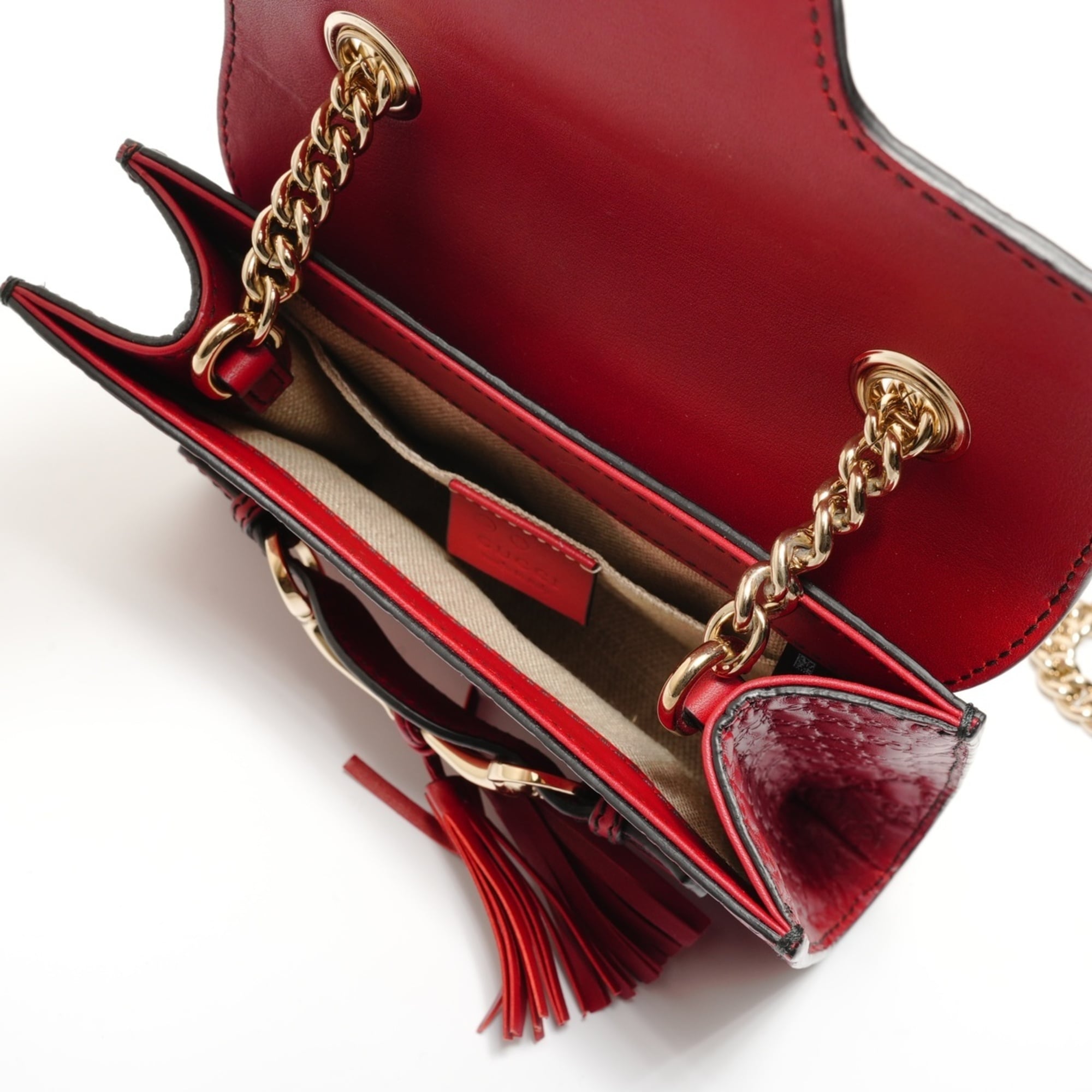 Gucci Microguccissima Red Color Micro Gg Leather Shoulder Bag (Pre-Owned)