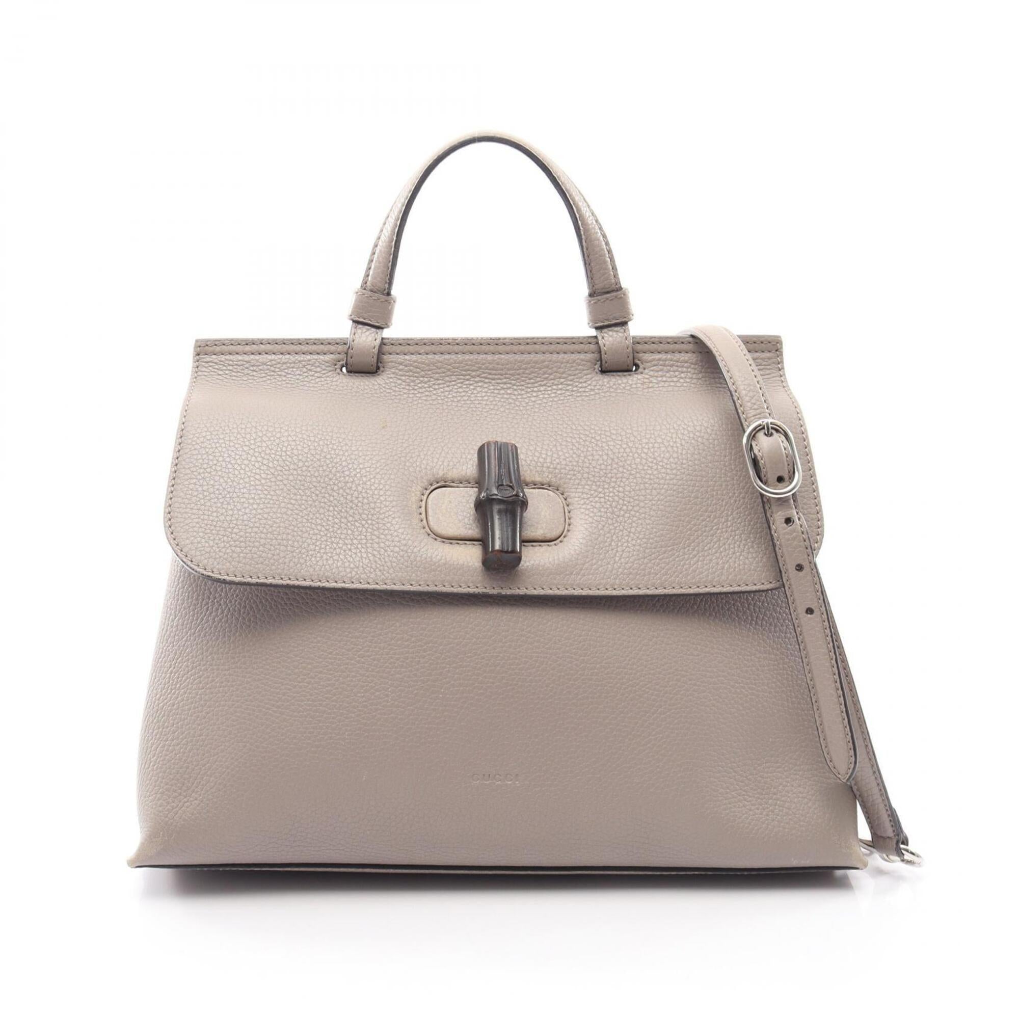 Gucci Gray Leather Handbag (Pre-Owned)