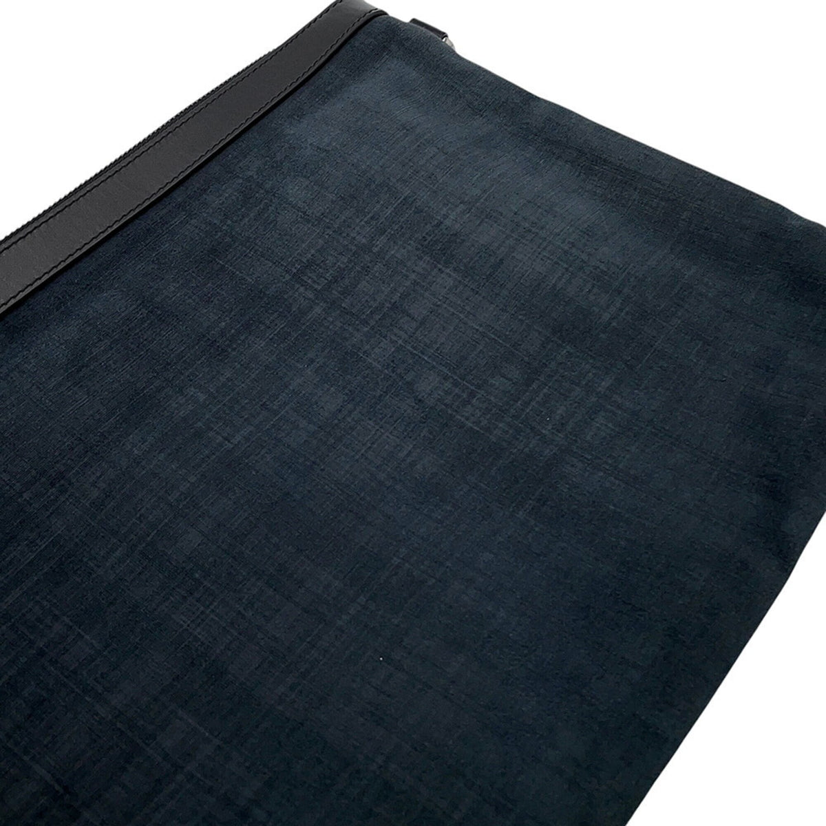 Jimmy Choo Navy Black Denim Leather Clutch Bag Handbag (Pre-Owned)