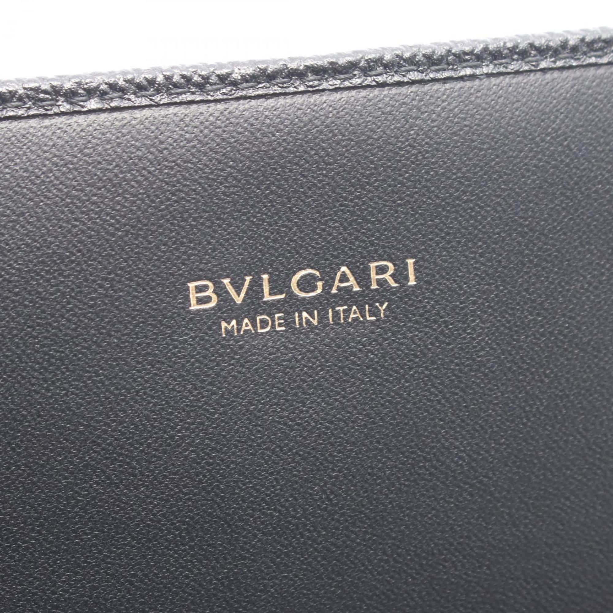 Bvlgari Black Leather Long Wallet (Bi-Fold) (Pre-Owned)