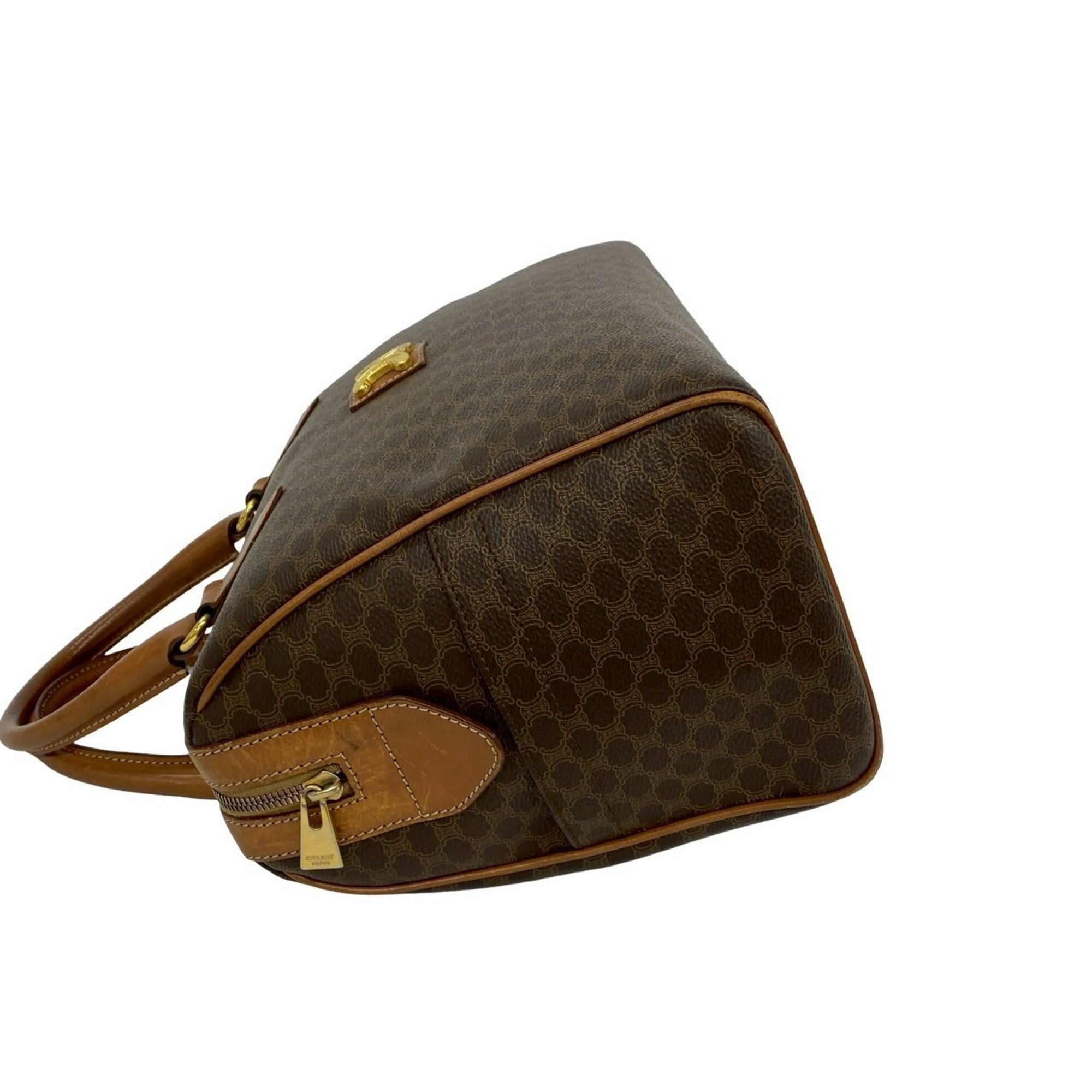 Celine Brown Pvc Leather Boston Bag Handbag (Pre-Owned)