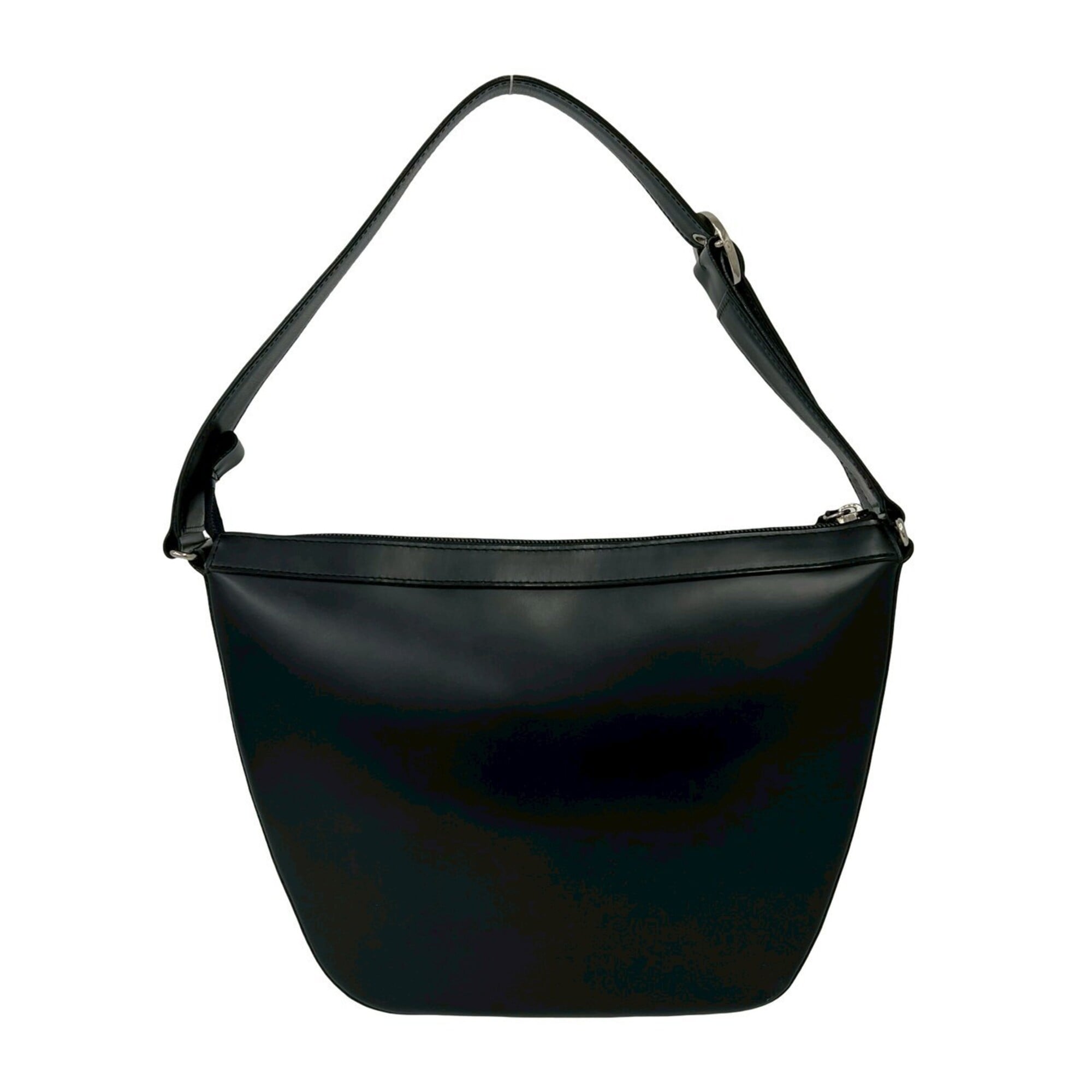 Burberry Beige Black Leather Shoulder Bag Tote Bag (Pre-Owned)