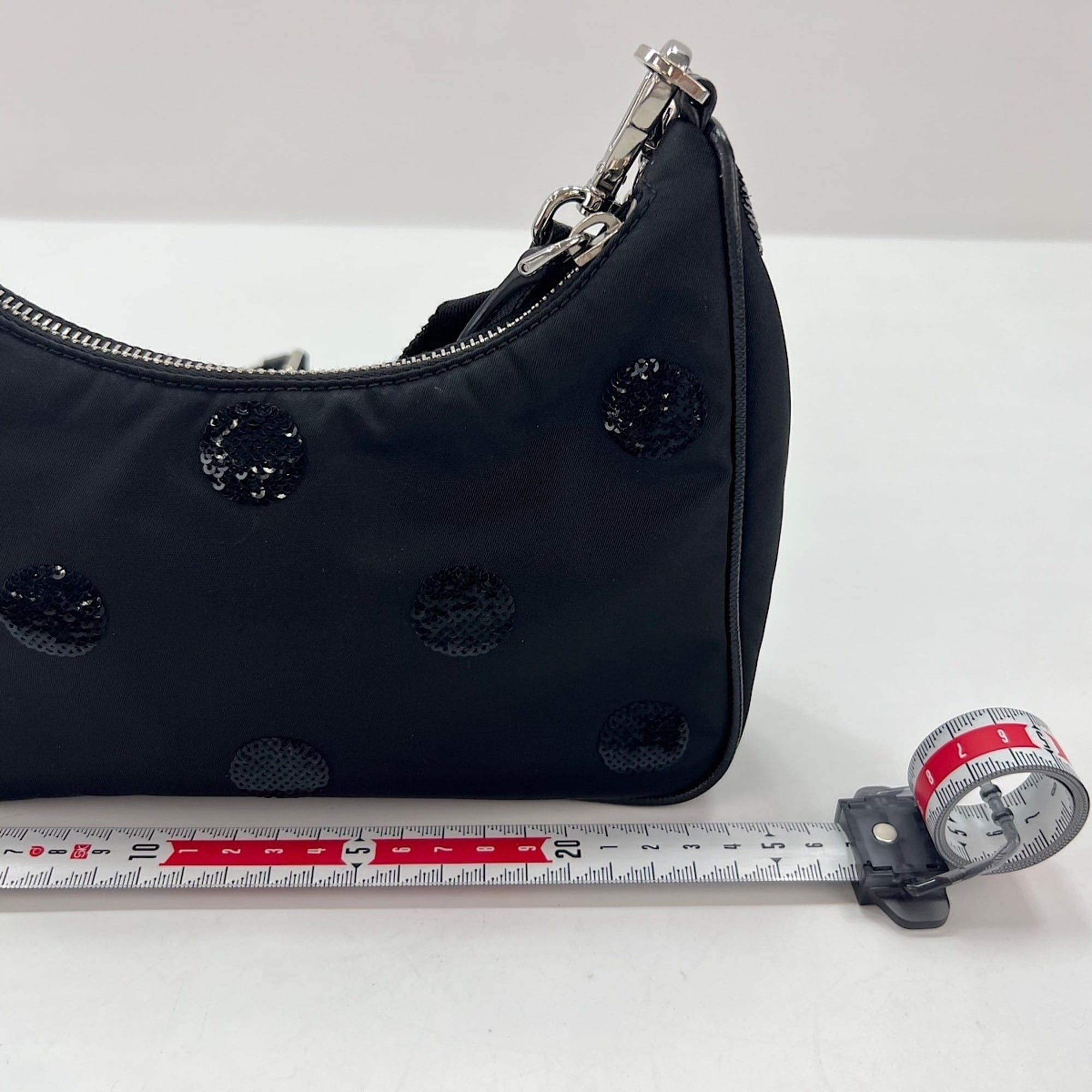 Prada Black Spangles Handbag Shoulder Bag (Pre-Owned)