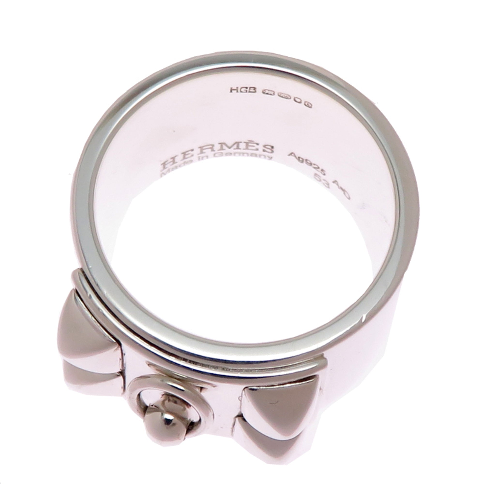 Hermes Silver 925 Band Ring (Pre-Owned)