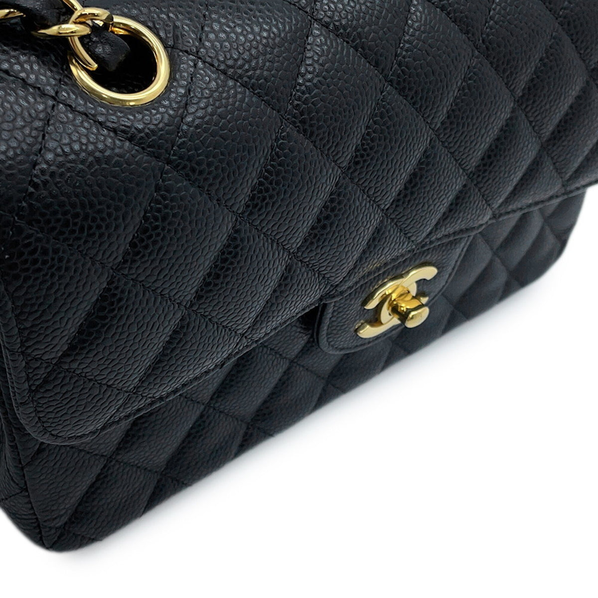 Chanel Matelasse Black Grained Calfskin Handbag Shoulder Bag (Pre-Owned)