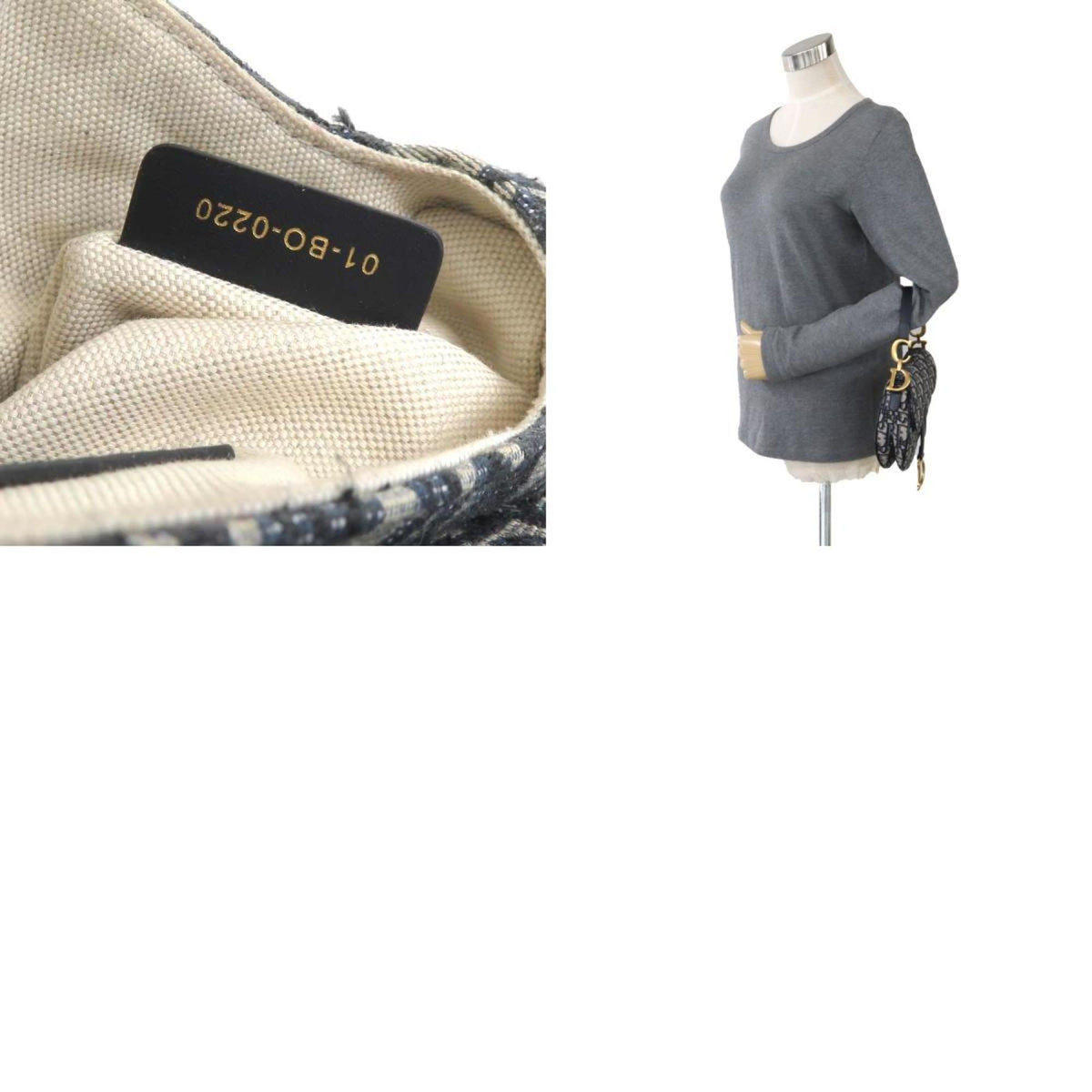Christian Dior Navy Canvas Handbag Saddle Bag (Pre-Owned)