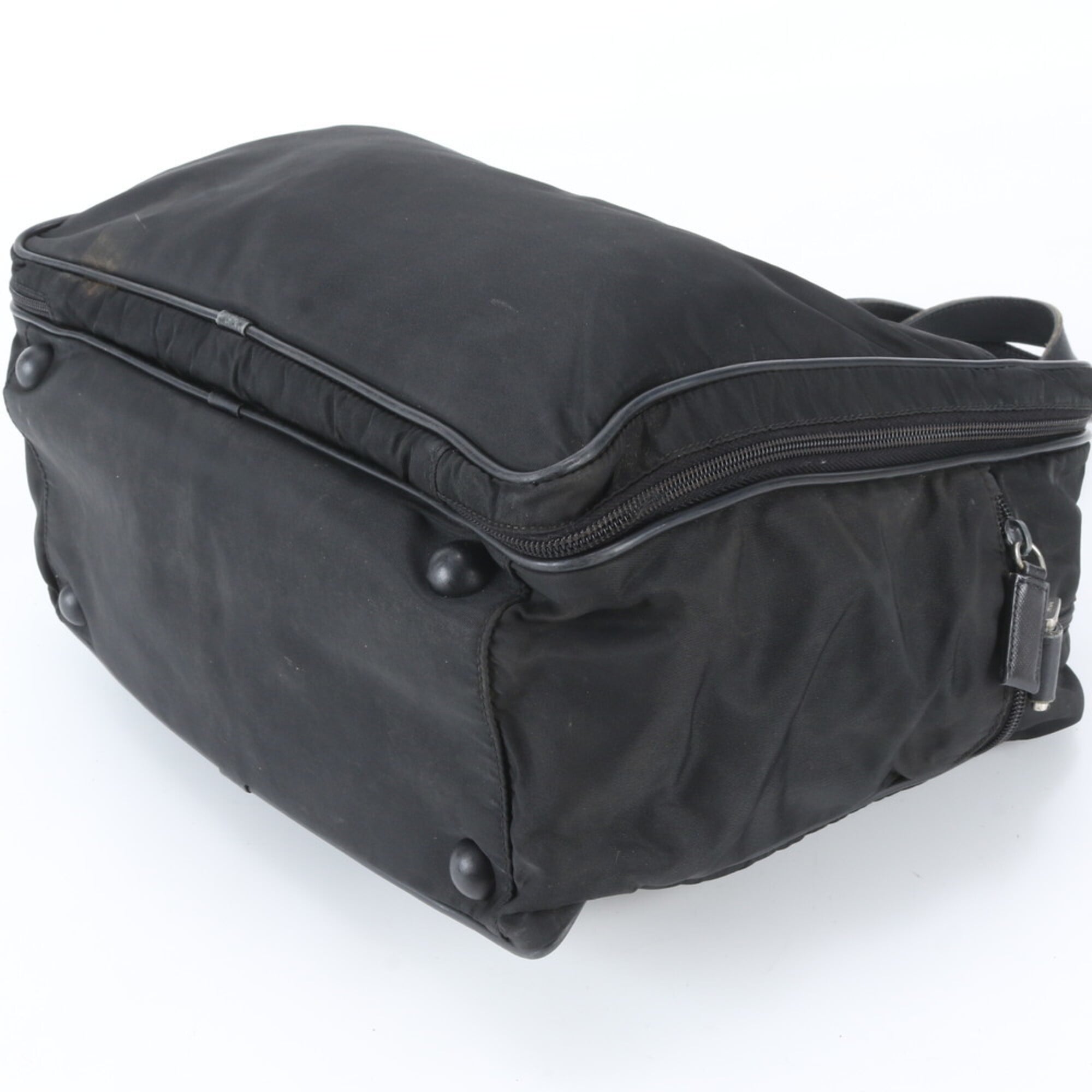 Prada Black Leather Nylon Tote Bag (Pre-Owned)