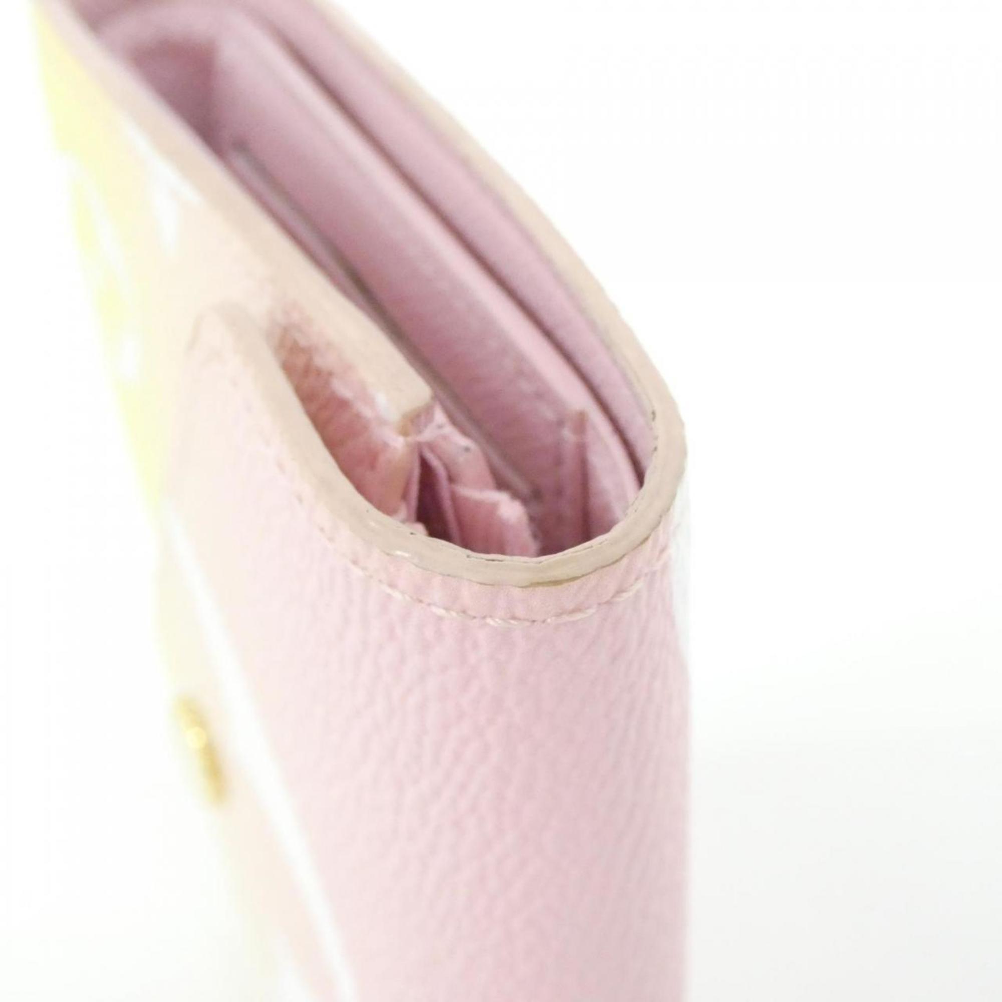 Louis Vuitton Rose Coated Canvas Wallet (Tri-Fold) (Pre-Owned)