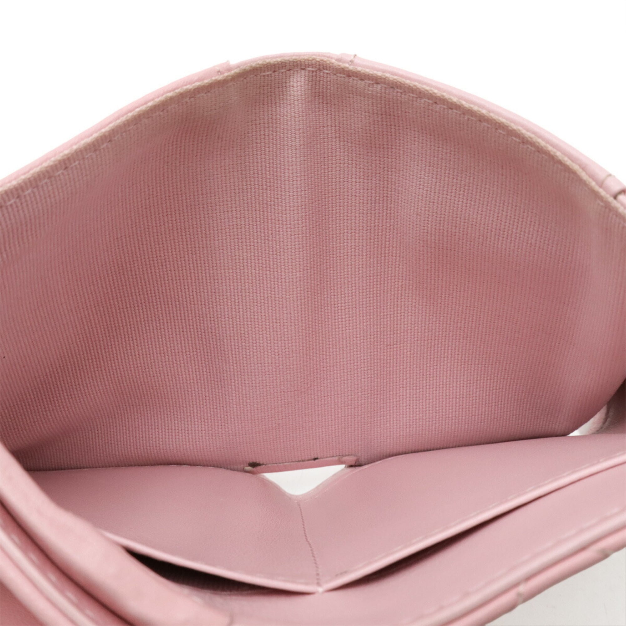 Chanel Pink Leather Wallet (Tri-Fold) (Pre-Owned)