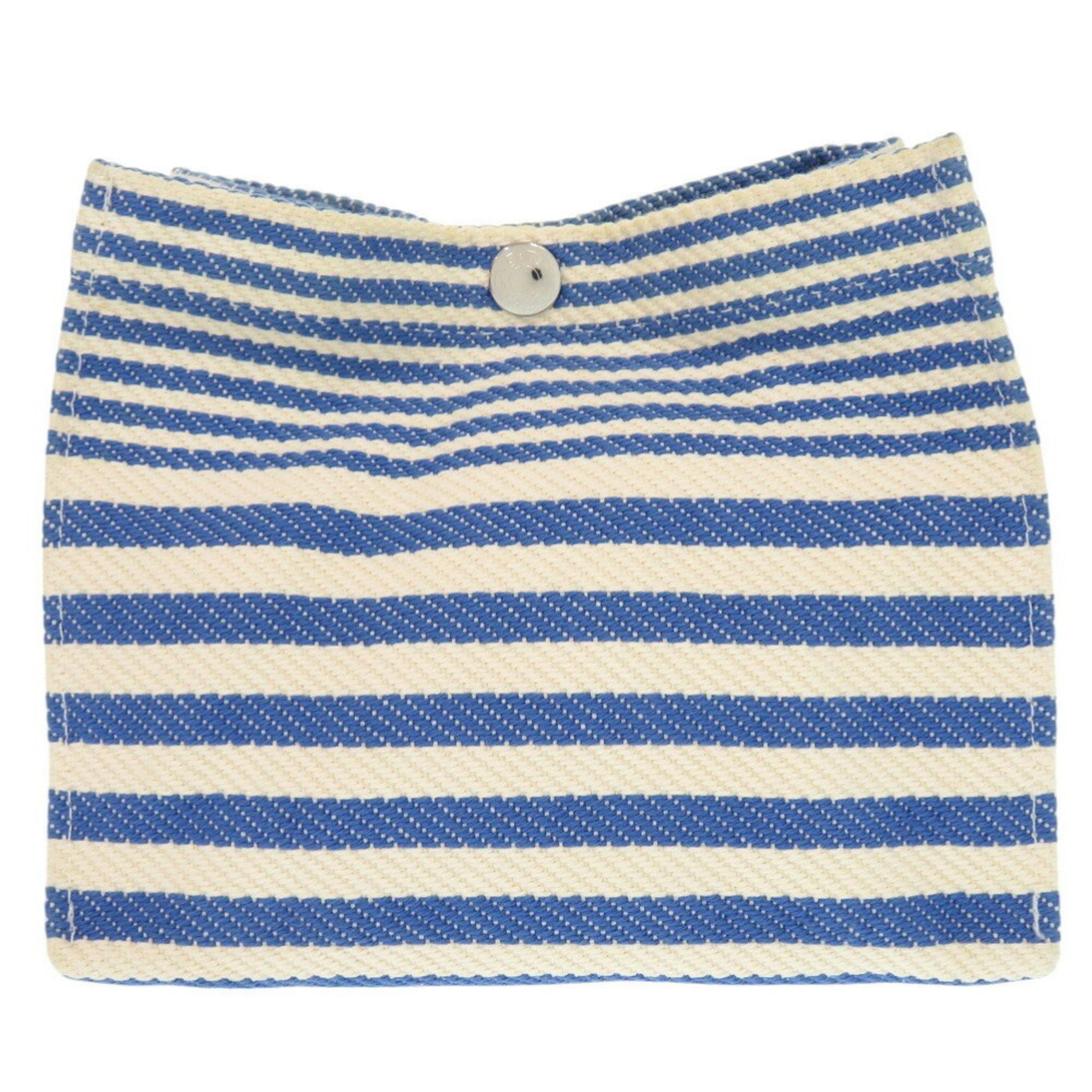 Hermes Blue Ivory Cotton Pouch (Pre-Owned)