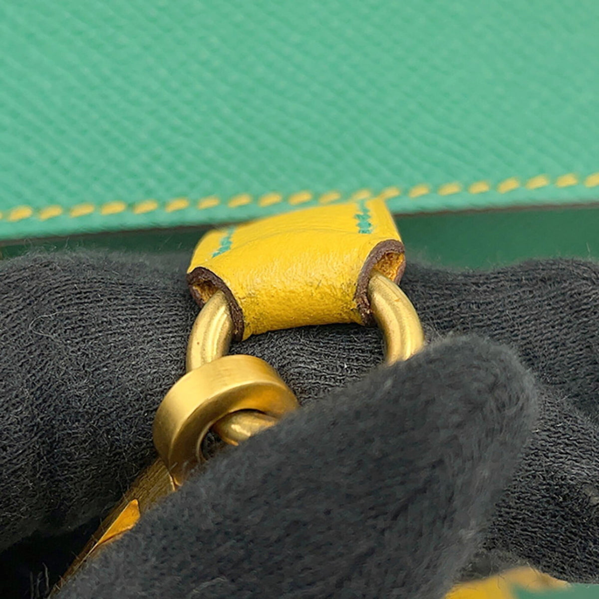 Hermes Green Yellow Epsom Leather Handbag (Pre-Owned)