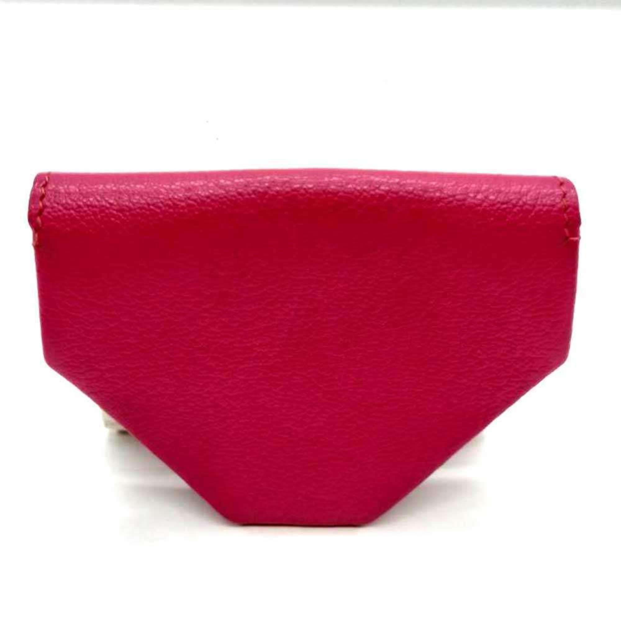 Hermes Pink Chevre Leather Coin Purse/Coin Case (Pre-Owned)