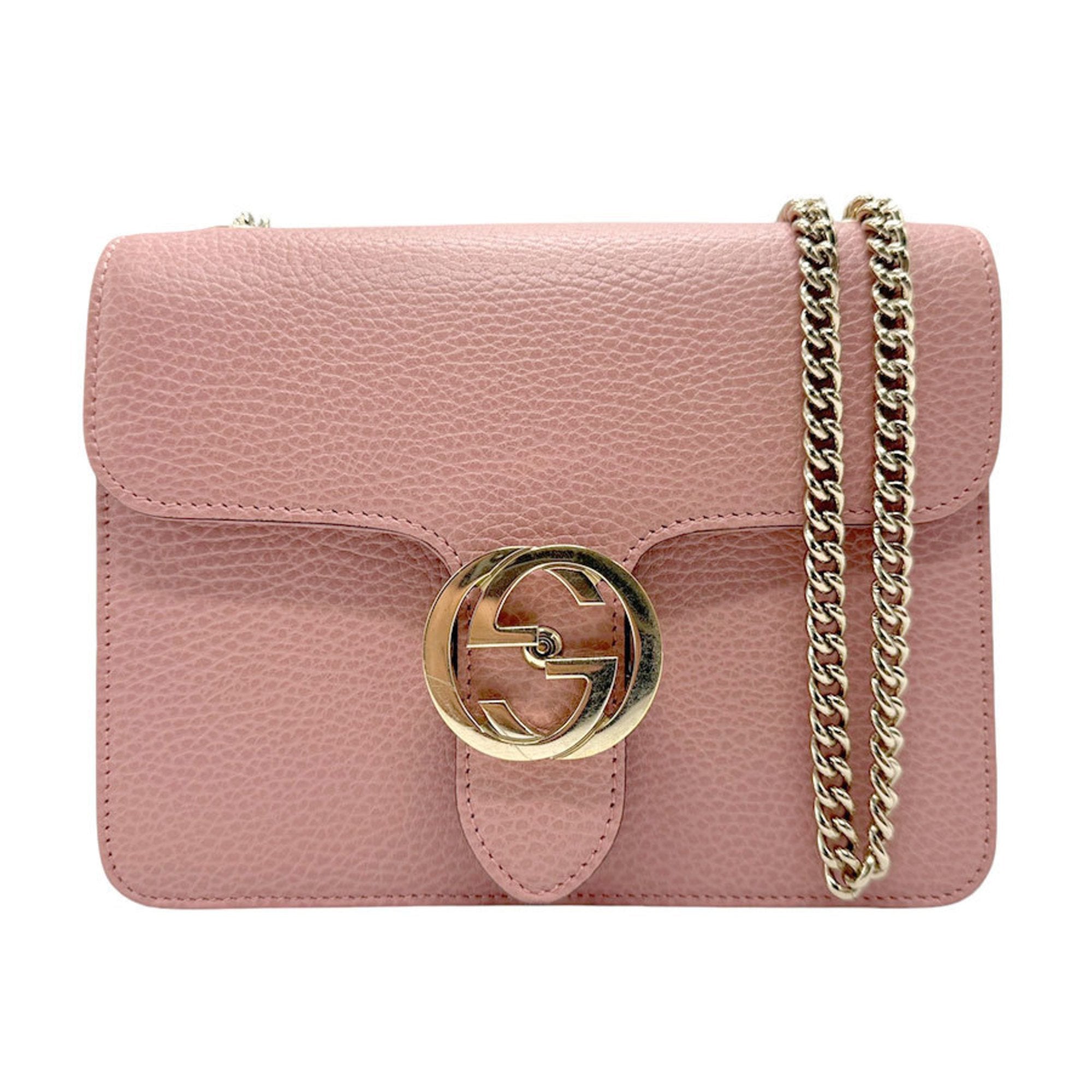 Gucci Pink Leather Shoulder Bag (Pre-Owned)