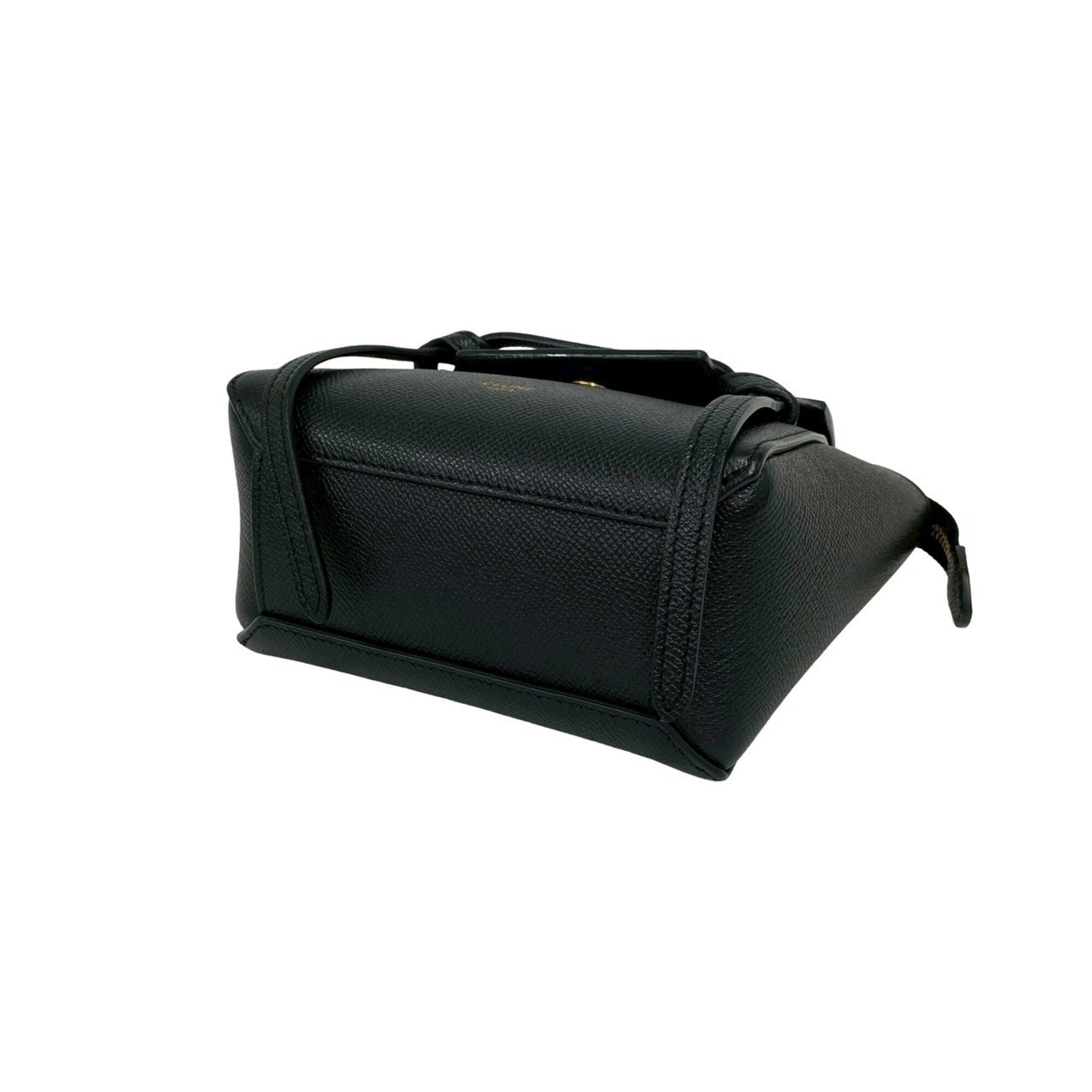 Celine Black Leather Handbag Pochette Shoulder Bag (Pre-Owned)