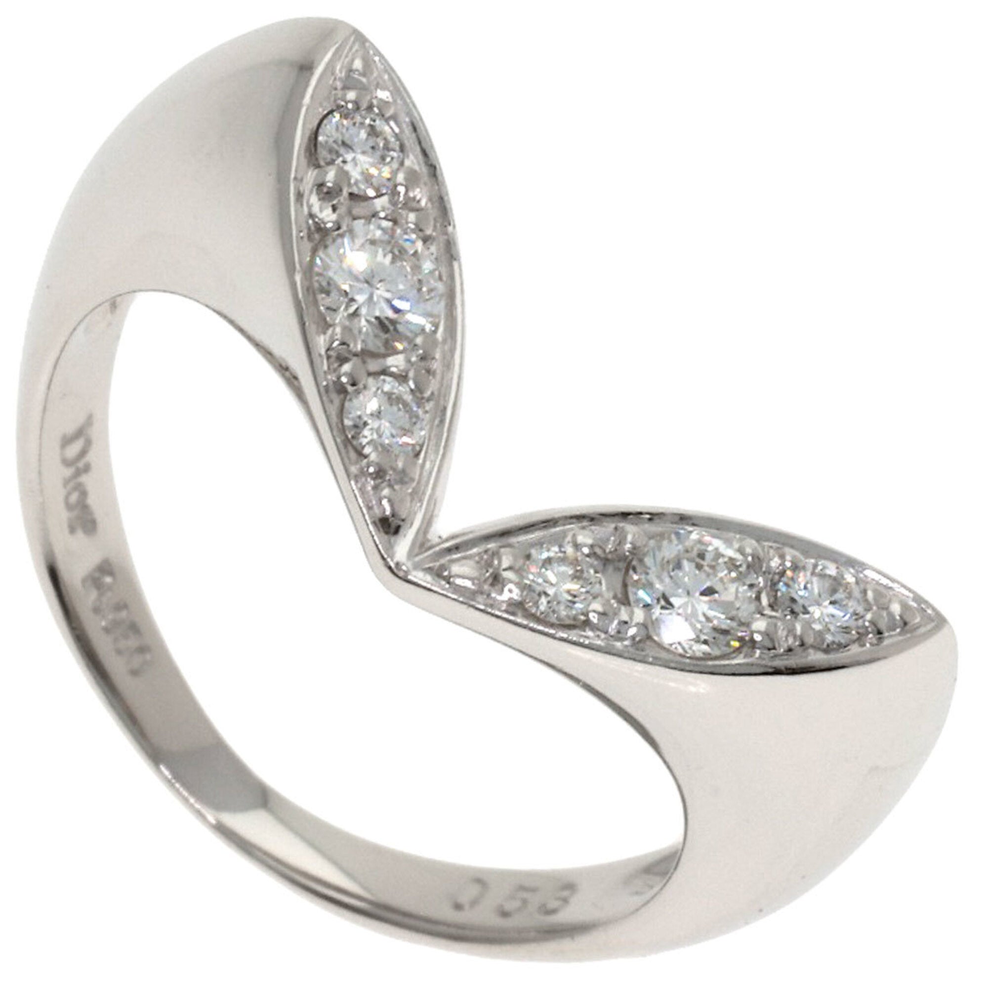 Christian Dior Platinum Platinum 950 Band Ring (Pre-Owned)