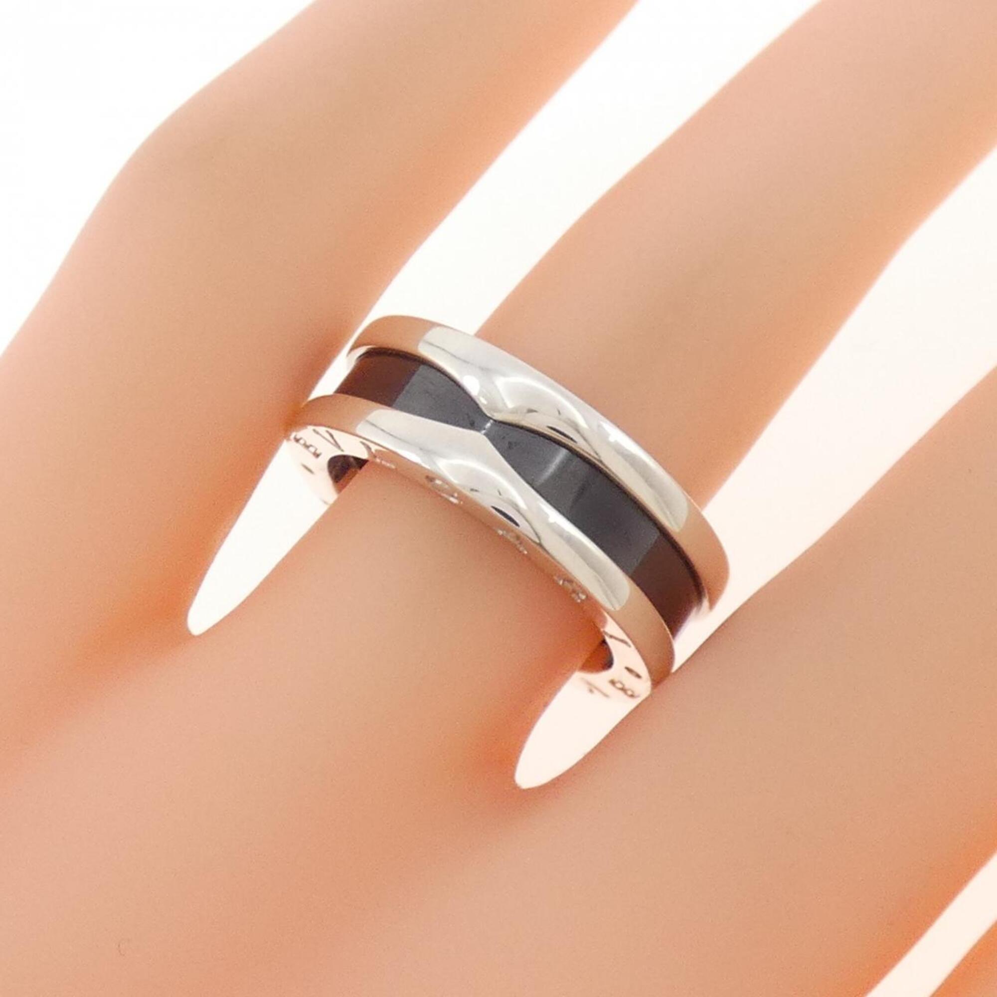 Bvlgari Ceramic Silver 925 Band Ring (Pre-Owned)