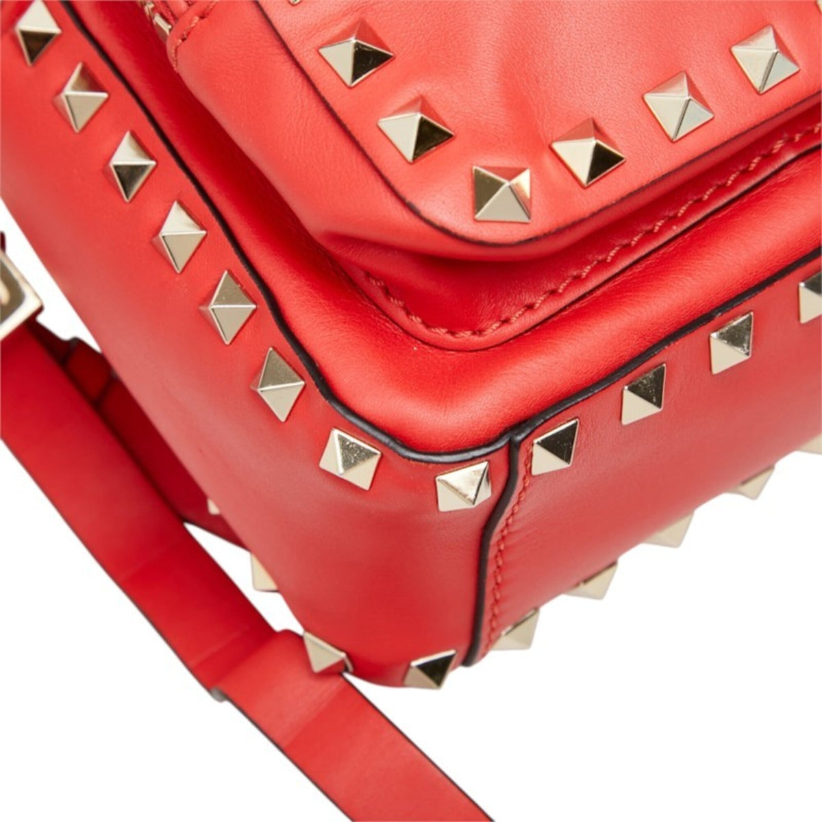 Valentino Red Color Leather Backpack (Pre-Owned)