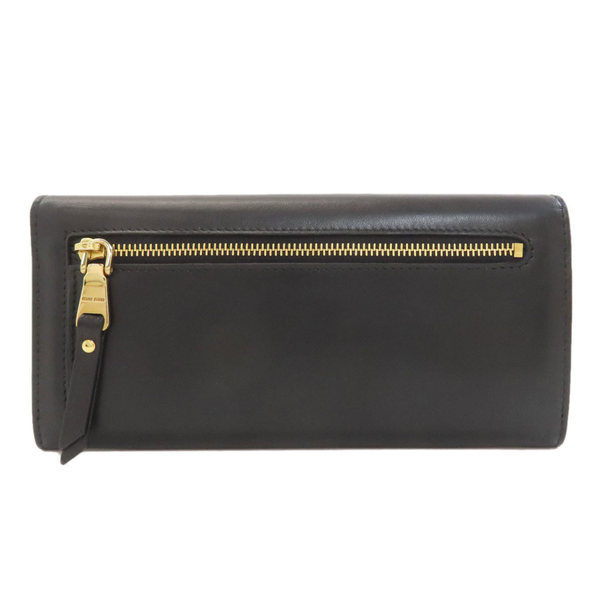 Miu Miu Black Leather Long Wallet (Bi-Fold) (Pre-Owned)